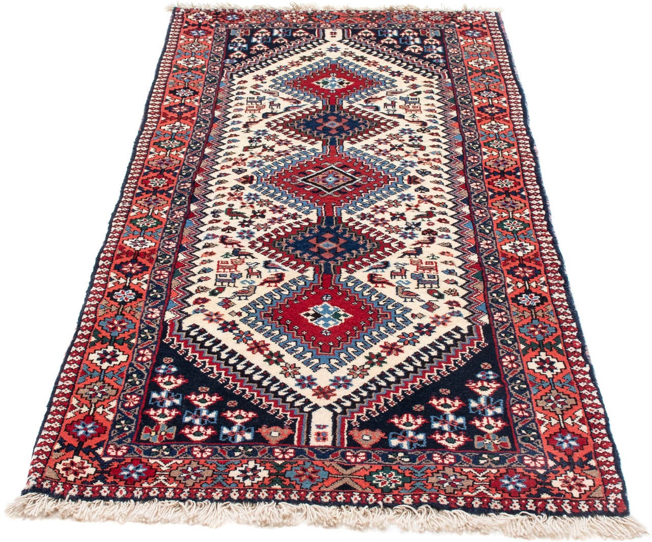 Image of morgenland Hochflor-Läufer »Yalameh Medaillon Blu scuro 190 x 83 cm«, rechteckig, 1 mm Höhe, Handgeknüpft bei Ackermann Versand Schweiz