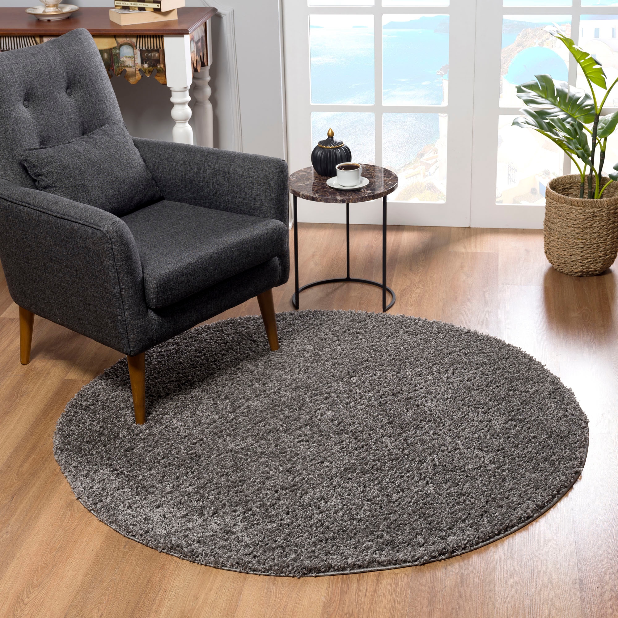 Sanat Hochflor-Teppich »LOCA«, rund, 30 mm Höhe, Wohnzimmer, Langflor, Shaggy, Schlafzimmer