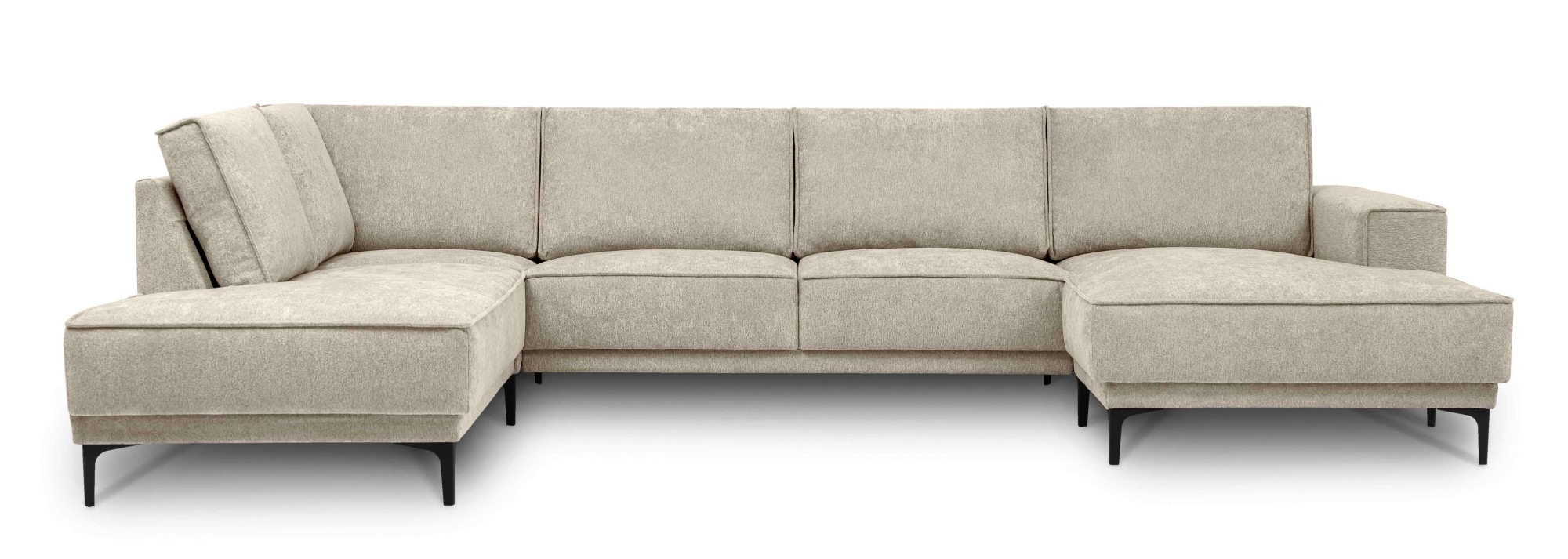 Home affaire Wohnlandschaft »OLAND Bouclé U-Form, XXL, B: 345 cm, Skandi-Design« U-Form, 345 cm, Wellenunterfederung, Skandi-Design, Metallfüsse