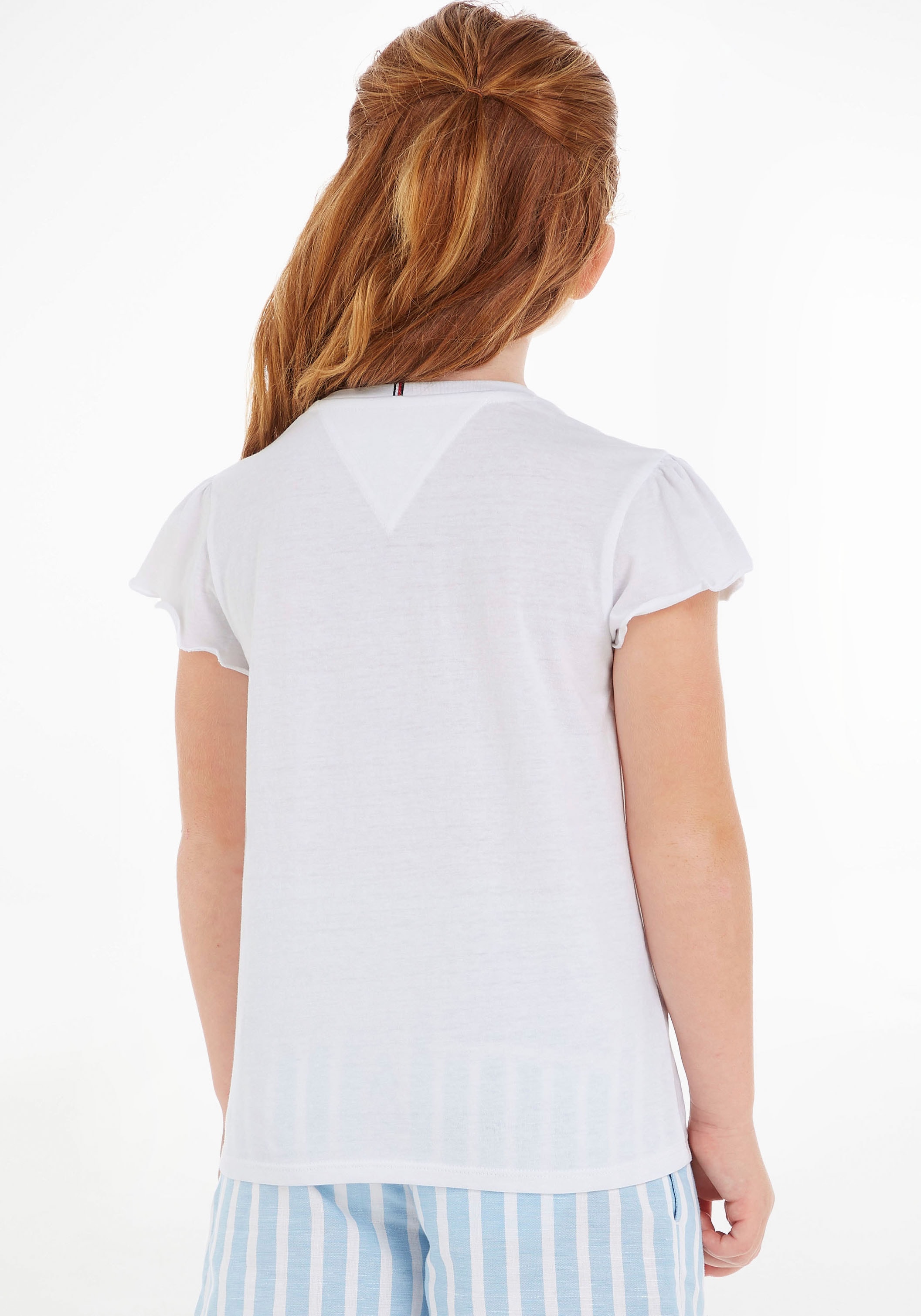 Tommy Hilfiger T-Shirt »ESSENTIAL RUFFLE SLEEVE TOP S/S«, mit kurzen Ärmeln