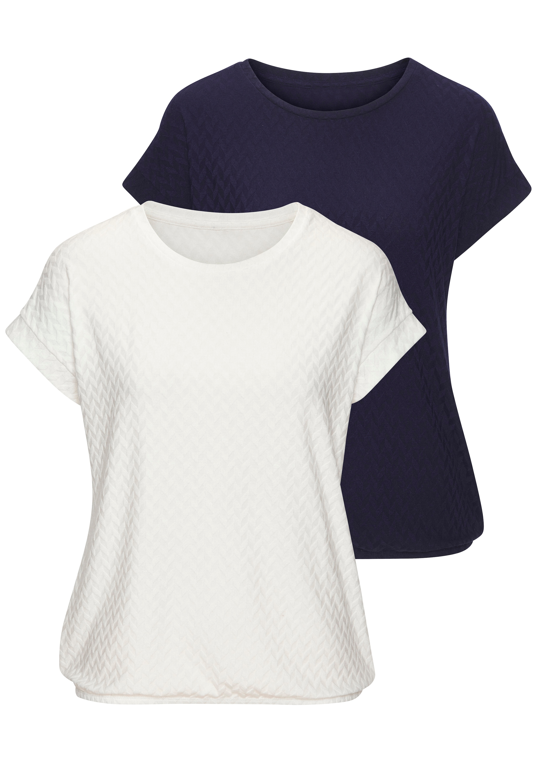 Image of Vivance Kurzarmshirt "mit modischem Jacquard-Muster" Packung, mit schönem Jacqaurdmuster