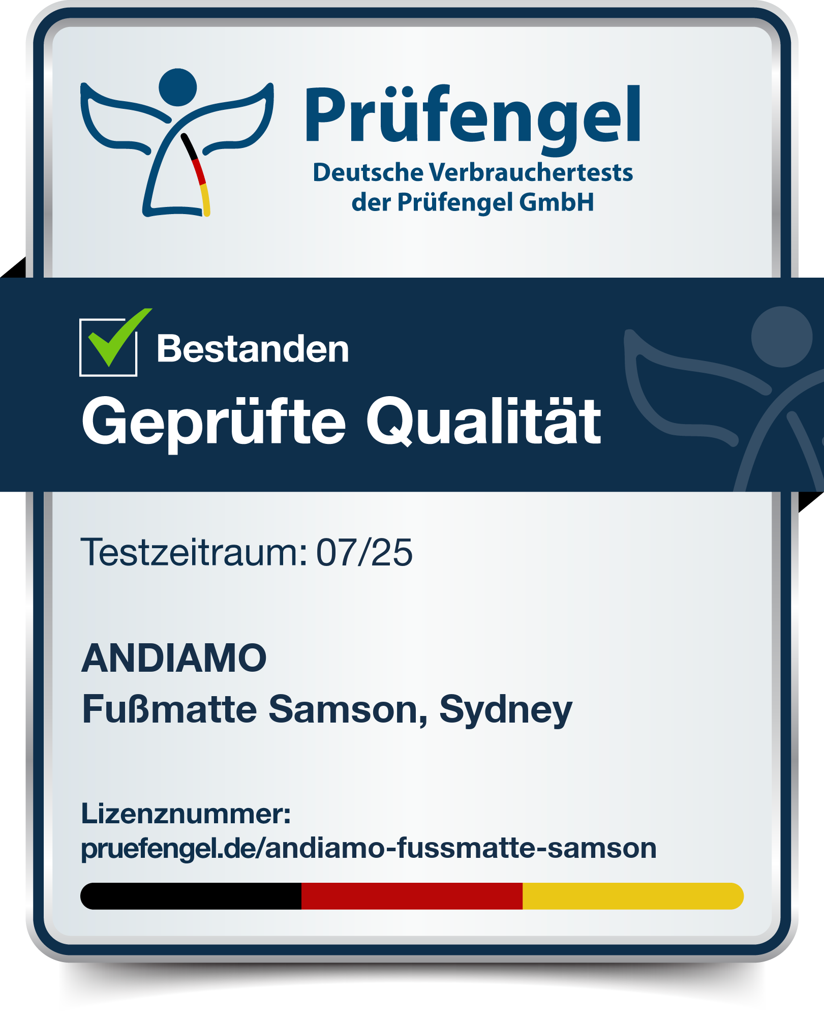Andiamo Fussmatte »Samson, Made in Netherlands«, rechteckig, 6 mm Höhe, Schmutzfangmatte, waschbar, rutschhemmend, auch als 2er Set erhältlich