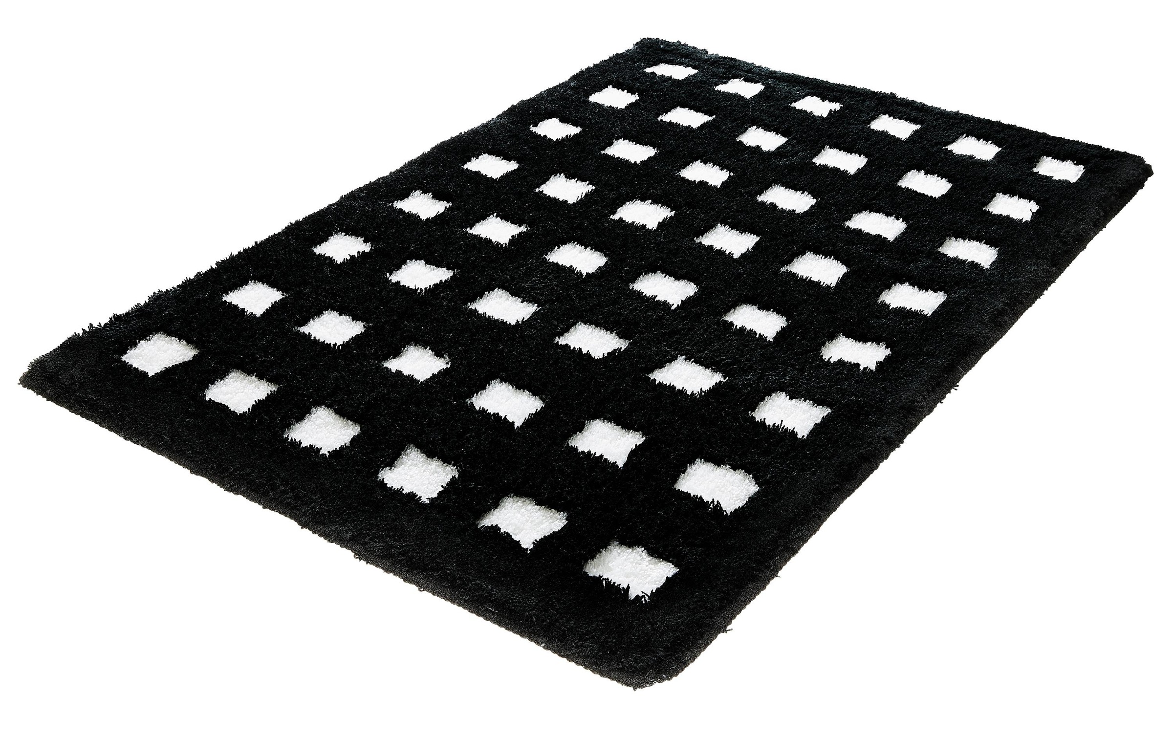 Image of Kleine Wolke Badematte "Boxes" Höhe 20 mm rutschhemmend beschichtet fussbodenheizungsgeeignet Badteppich, modernes Design, Hoch/Tief Effekt