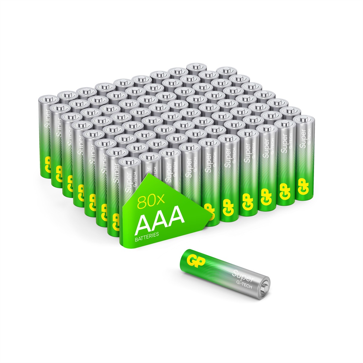 GP Batteries Akku-Ladestation »GP Batterie Super Alkaline AAA 80x, 1,5V,G-TECH, Flat-Pack«