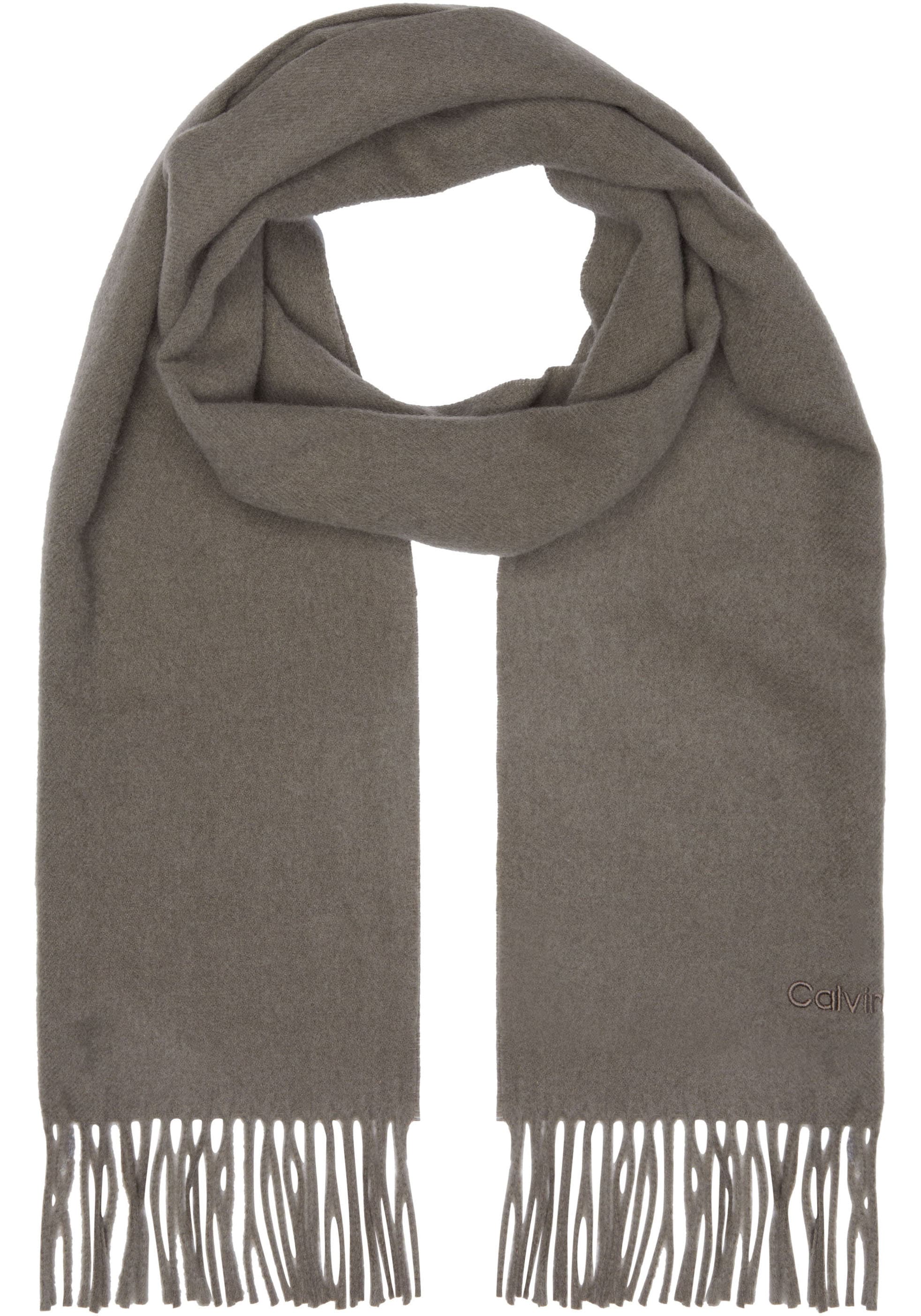 Calvin Klein Schal »CLASSIC WOOL SCARF«, mit Logostickerei