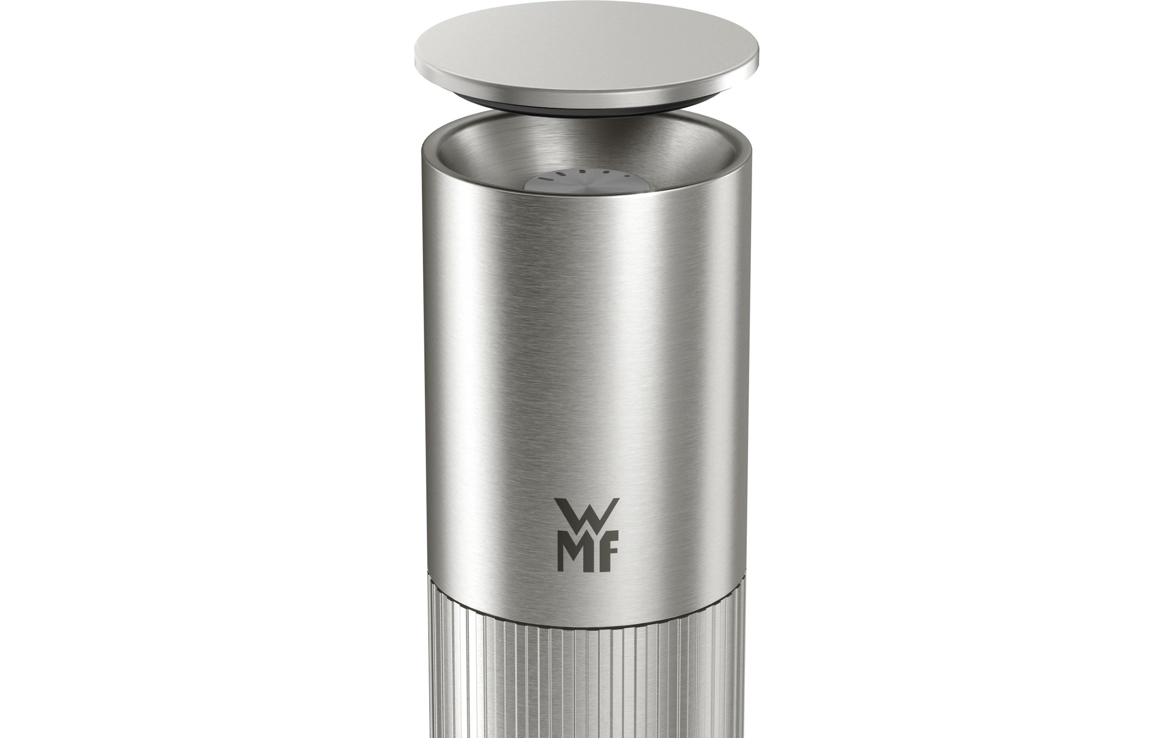 WMF Gewürzmühle »Signature Pro, aus Edelstahl« Keramikmahlwerk, einstellbarer Mahlgrad, magnetischer Deckel