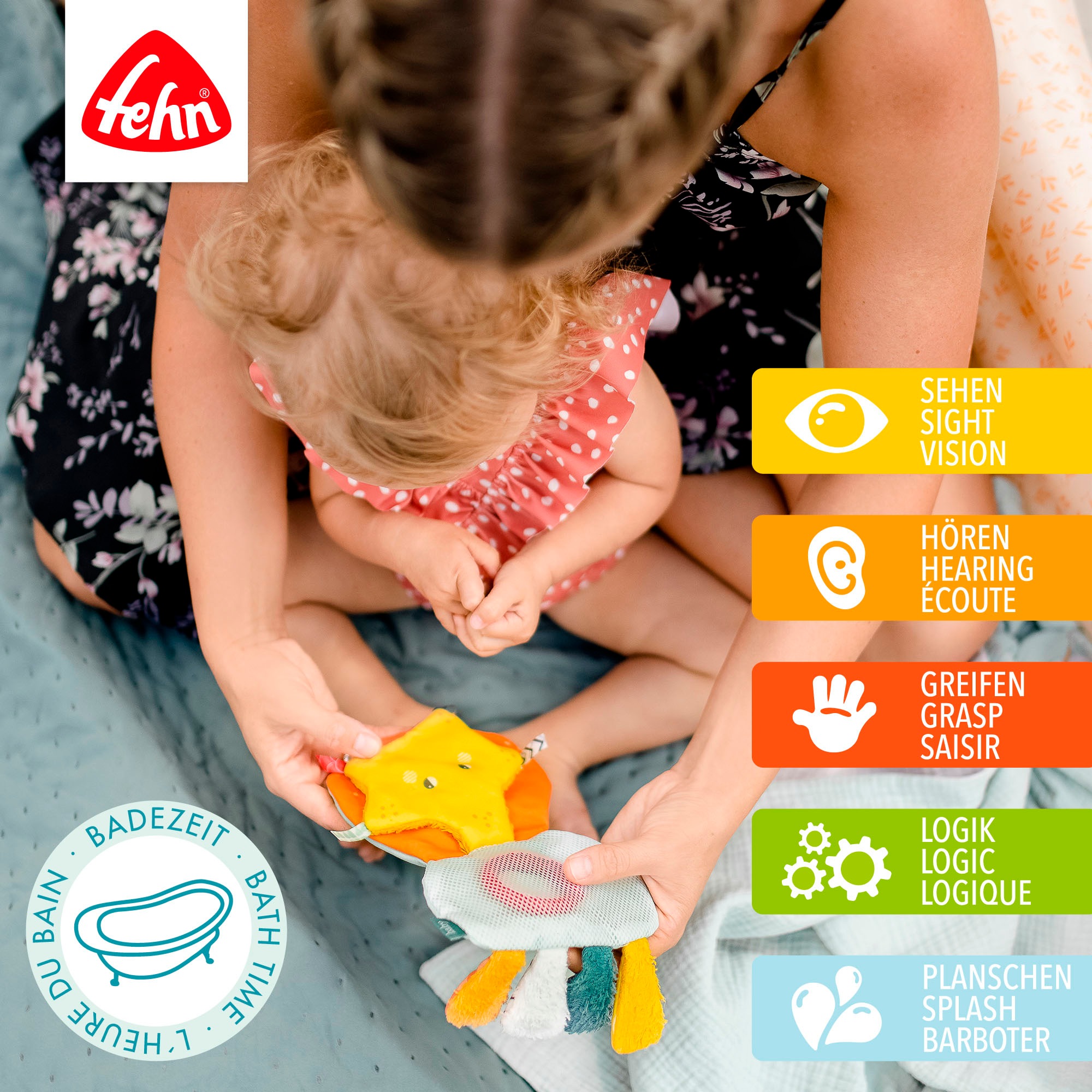 Fehn Badespielzeug »Plansch & Play,Badebuch Oktopus«, mit Befestigungsring