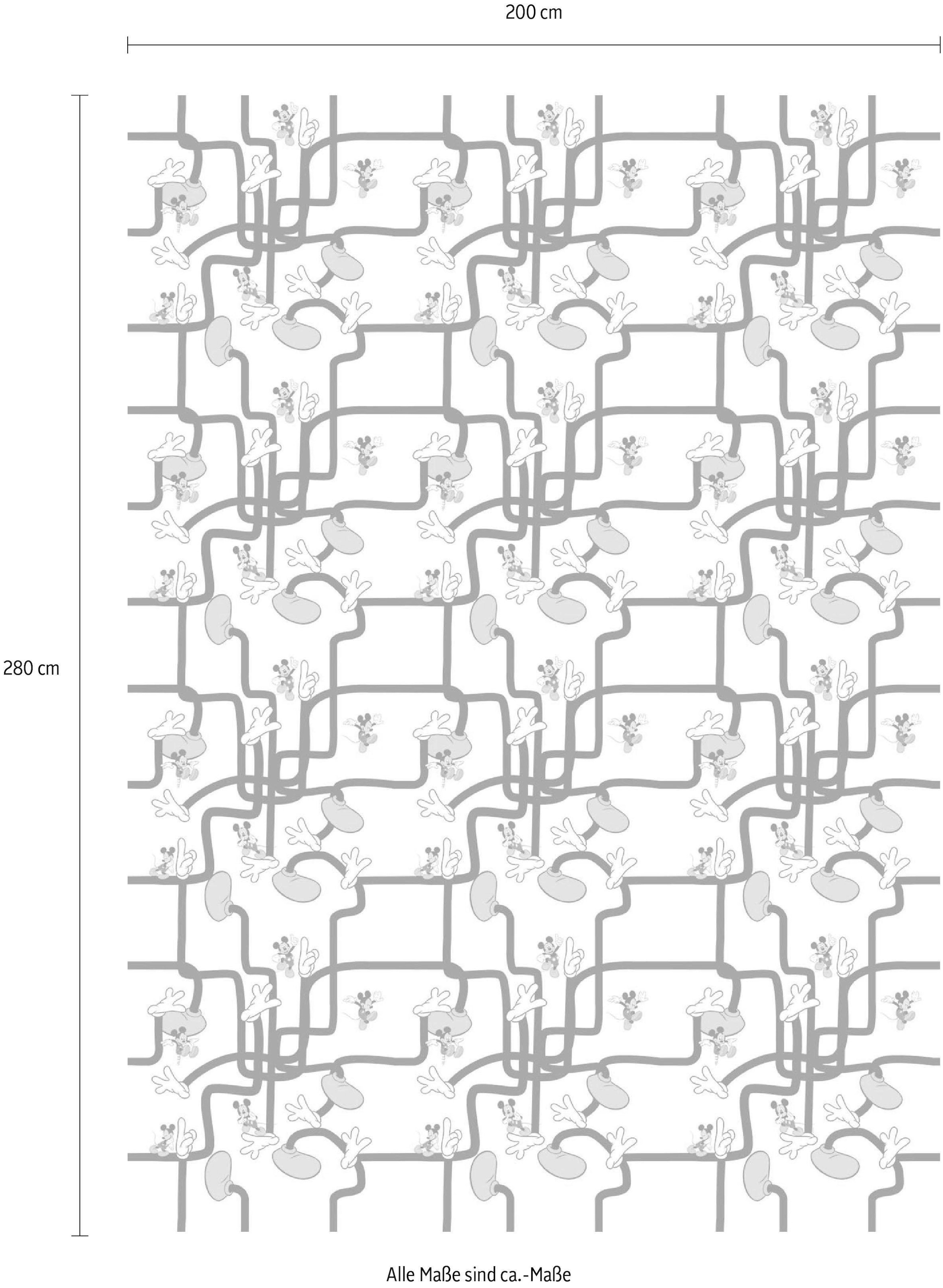 Komar Vliestapete »Digitaldruck Vlies - Mickey Mouse Foot Labyrinth - Grösse 200 x 280 cm«, bedruckt, Kinderzimmer