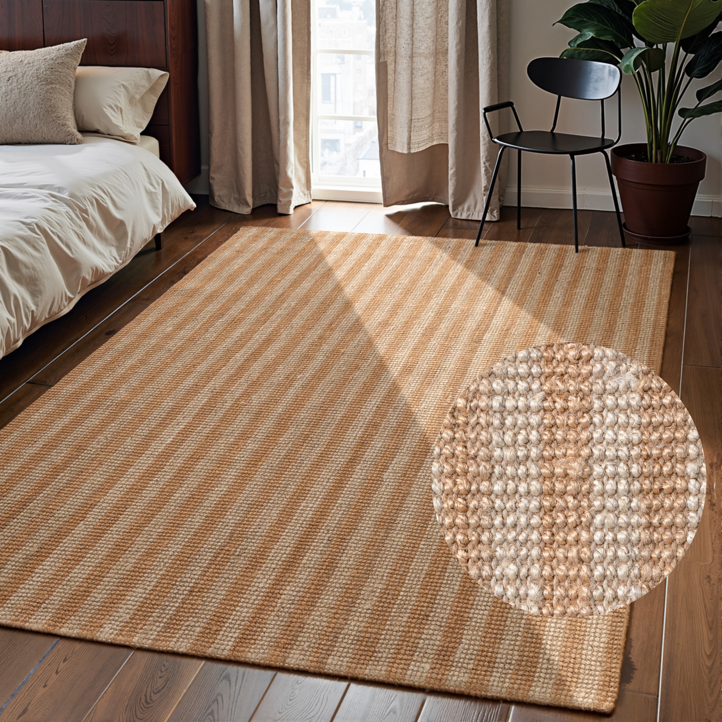 Image of ELLE DECORATION Teppich "Juteteppich Amber" rechteckig 10 mm Höhe Jute, Natur, Wohnzimmer, Esszimmer, Schlafzimmer, Flur, Modern, Boho