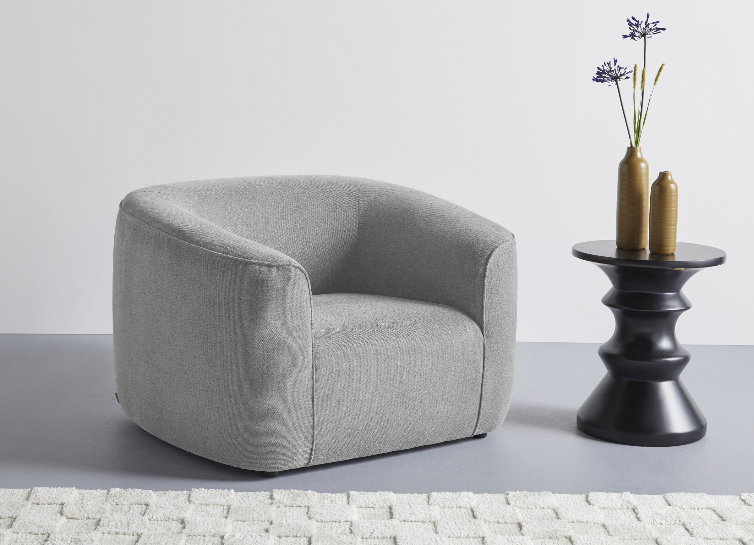 Image of LeGer Home by Lena Gercke Sessel "LYZA Relaxsessel, Loungesessel, Masse B/T/H: 113/95/71 cm" organische Form, mit Wellenunterfederung, gemütlich und modern