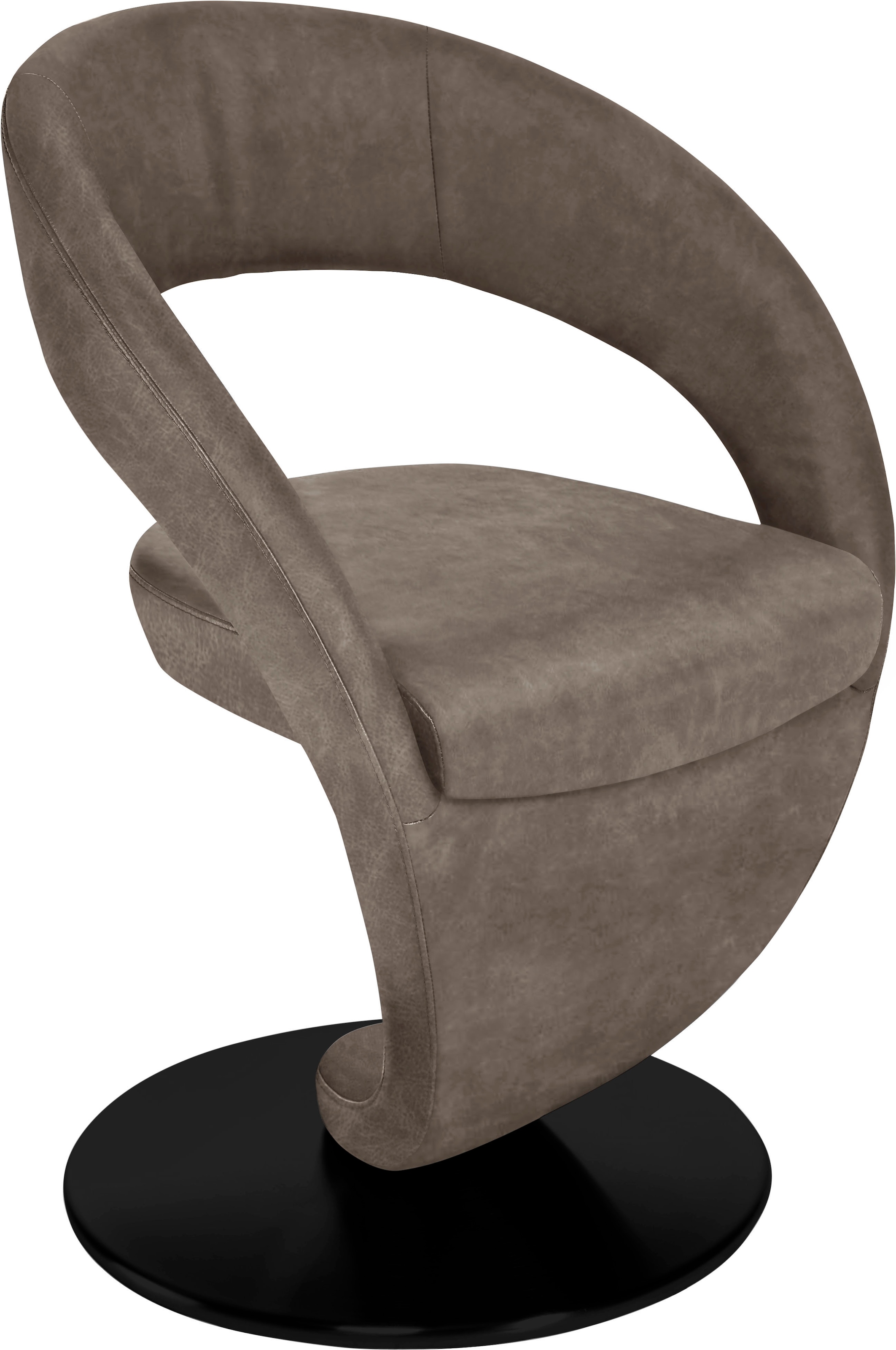 K+W Komfort & Wohnen Esszimmerstuhl »Wave, Drehstuhl« () Design-Drehstuhl, schwarzer Drehteller