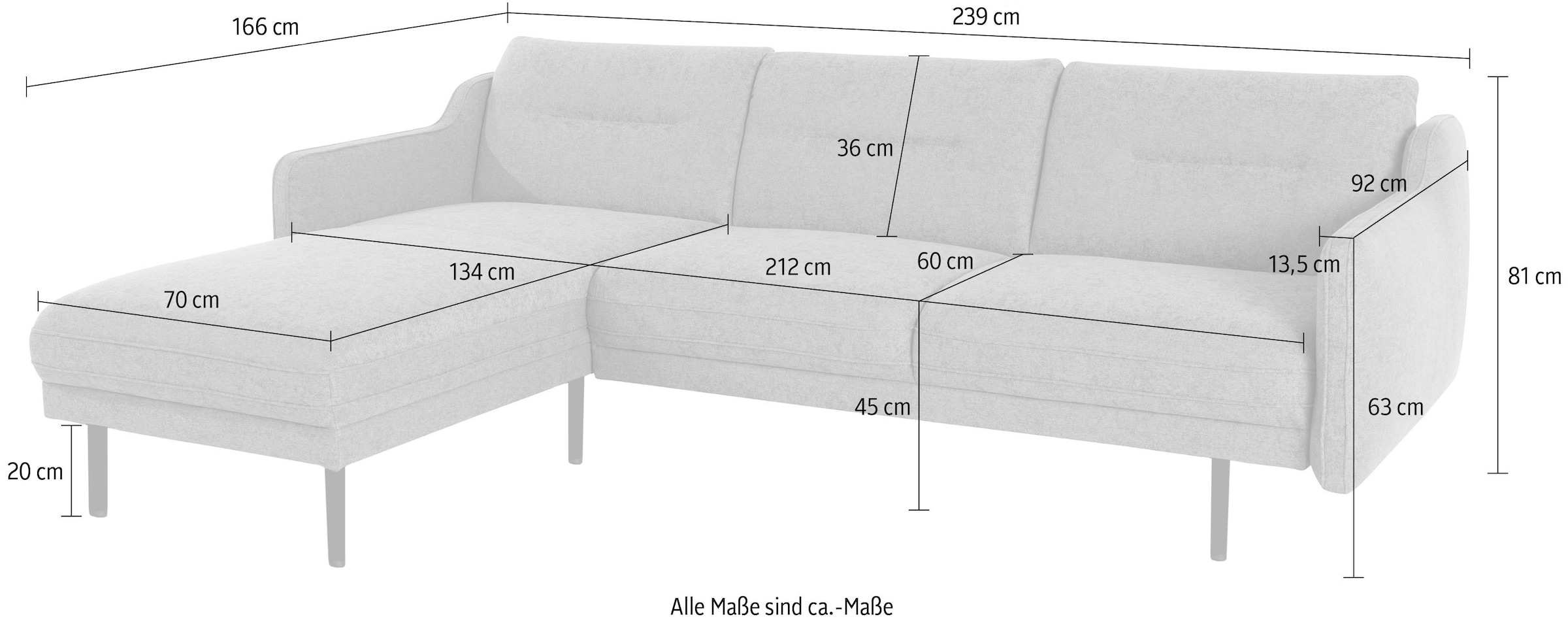 GOODproduct Canapé d'angle »Nordfyn L-Form« edles Design in 3 Bezugsqualitäten