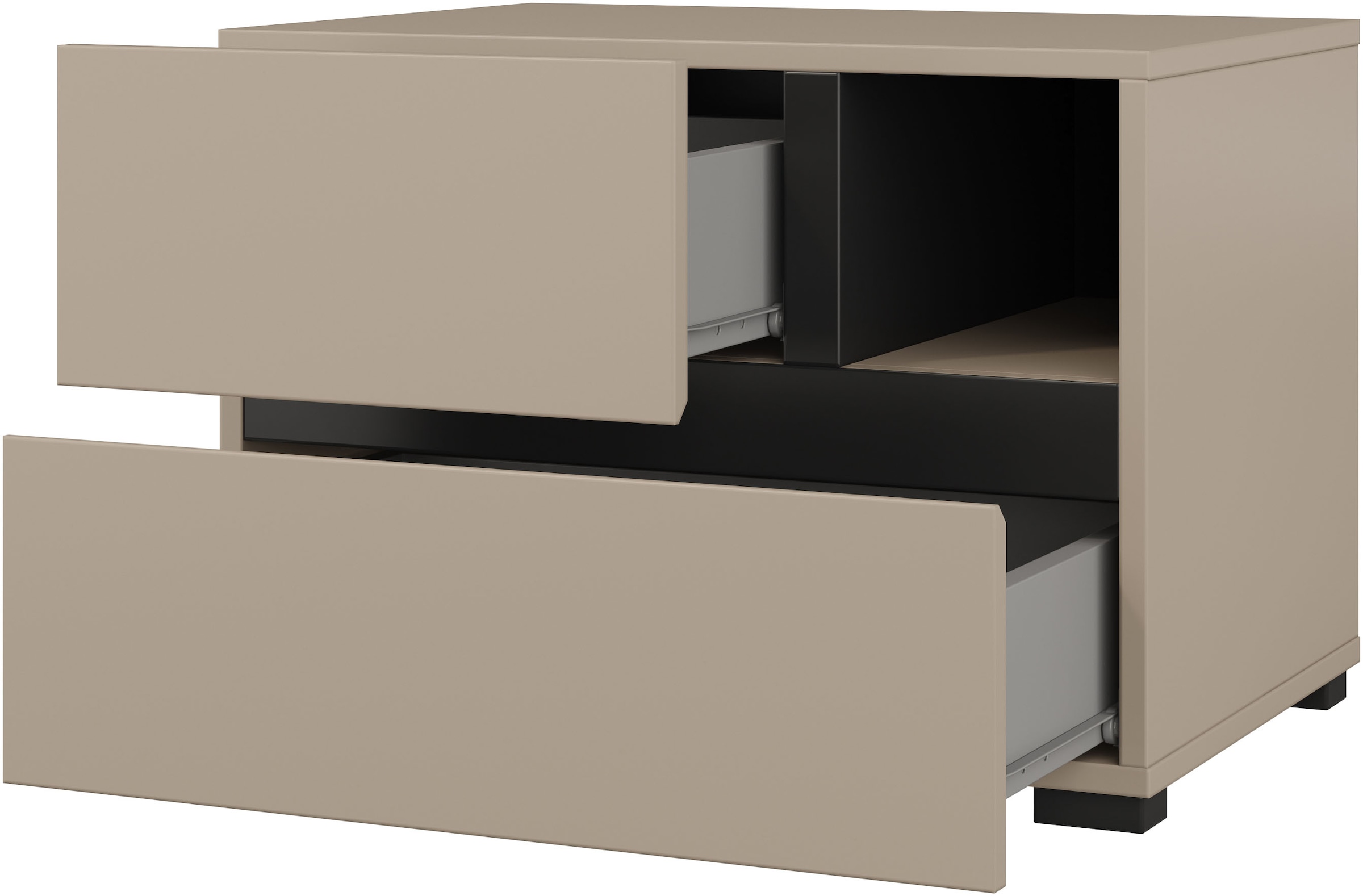 GOODproduct Schlafzimmer-Set »Cross, moderne, grifflose Optik, FSC-zertifiziert« Bett 180x200cm, 2 Nachtkommoden, Schrank 2-oder 4-türig, 4 Stk. tlg. Komplettschlafzimmer-Set