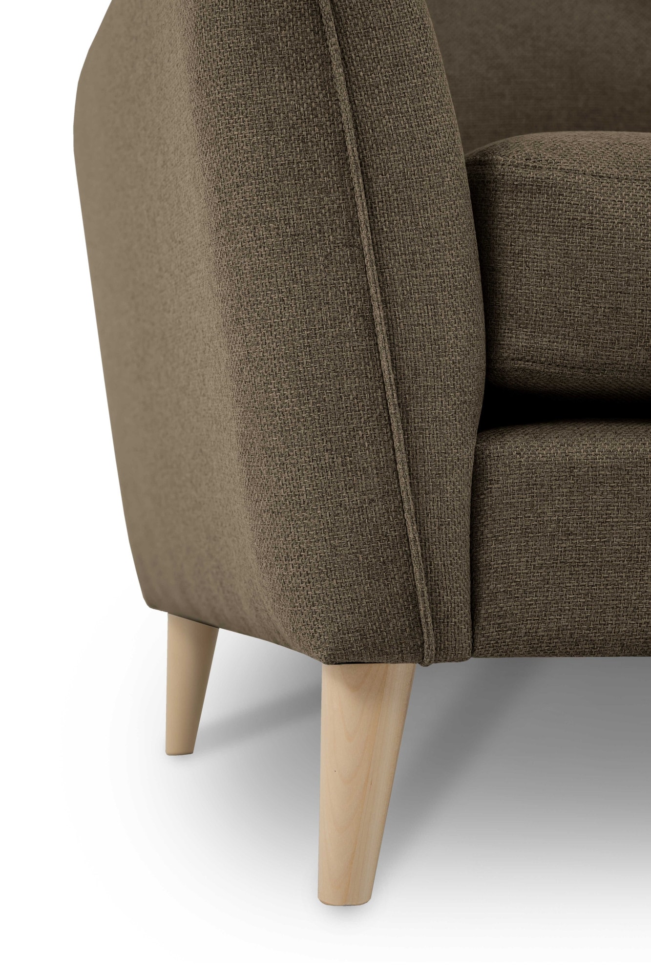 Home affaire 2-Sitzer »MARSEILLE Kompaktsofa 170 cm, Cord, Flachgewebe, Struktur, Webstoff«, Massivholzbeine Eiche, Landhausstil, Wellenunterfederung