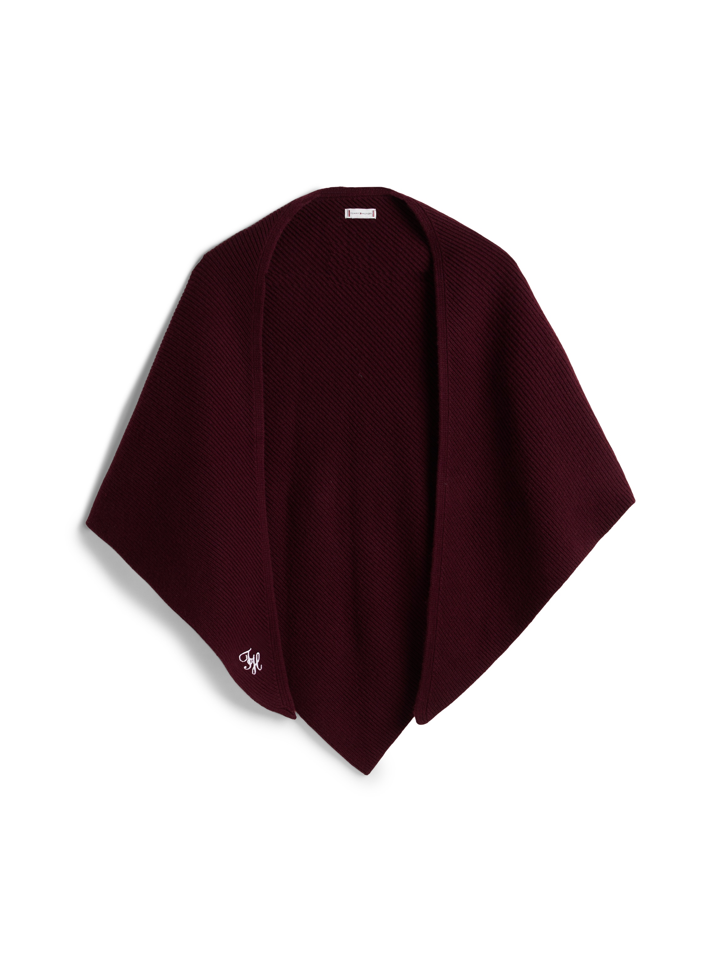 Tommy Hilfiger Dreieckstuch »TOMMY SCRIPT CASH« aus Kaschmirmix mit Logo-Stickerei, Masse 150 x 110 cm