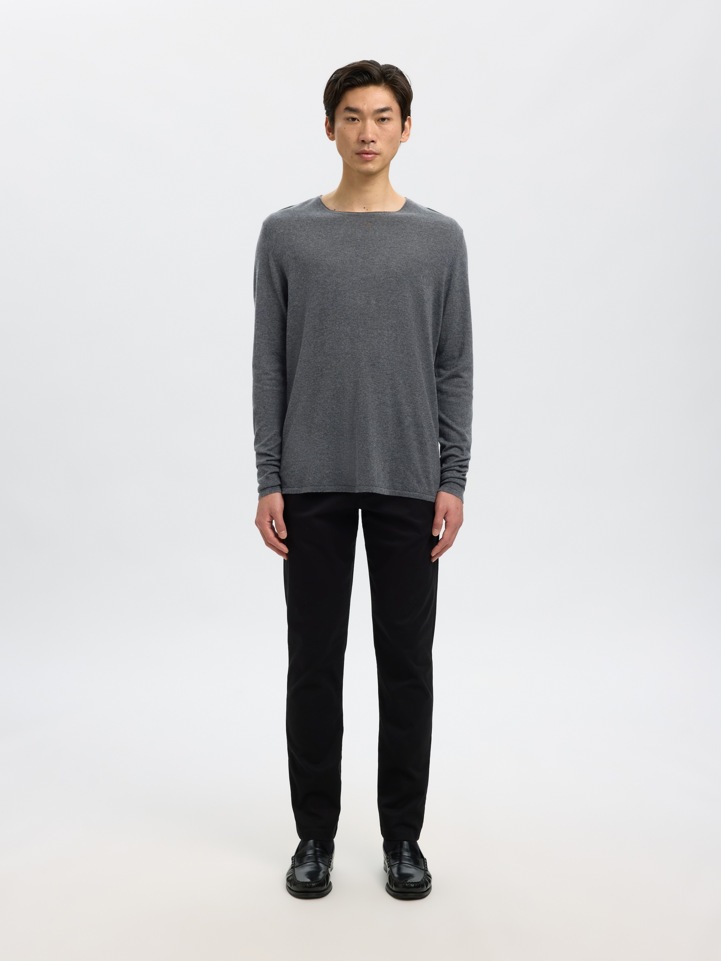 SELECTED Rundhalspullover »SLHROME LS KNIT CREW NECK NOOS«