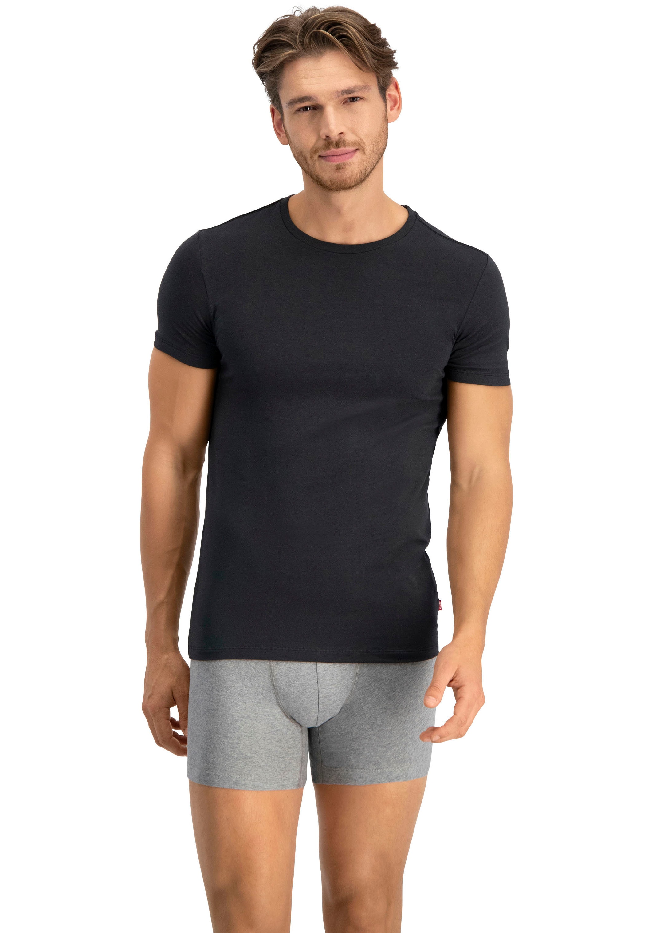 Levi's® T-Shirt, (2er-Pack), Rundhalsausschnitt, Kurzarm, Cotton-Mix, elastisch