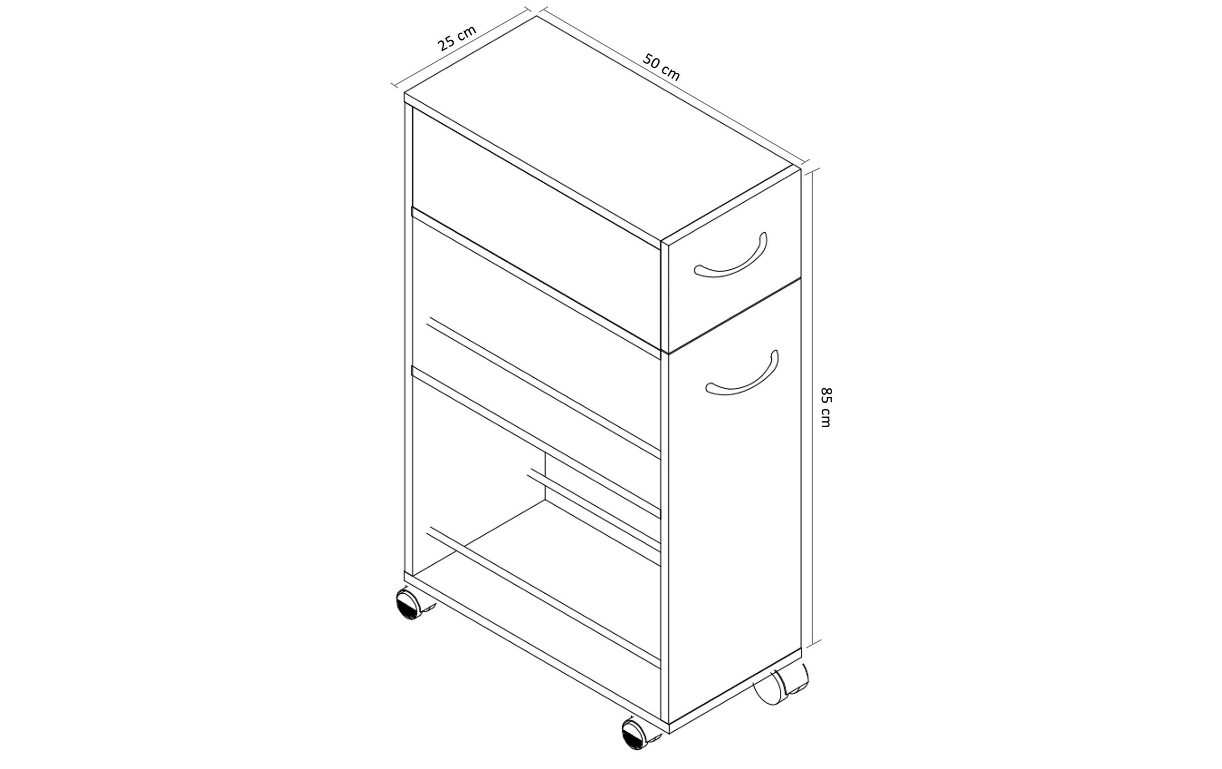 VCM Chariot de cuisine »Tusal mit Schublade 25 x 85 x 50 cm«