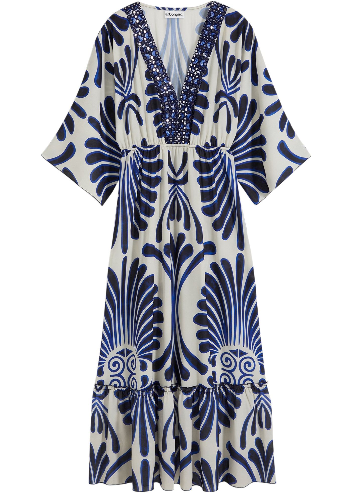 bonprix Maxi robe 1 tlg. für Frühling und Sommer, aus Viskose, Oversize Passform, mit Druck