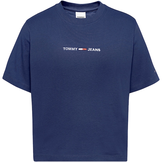 ♕ Tommy Jeans Rundhalsshirt »TJW BXY CROP LINEAR LOGO TEE«, mit Tommy Jeans  Logostickerei versandkostenfrei bestellen