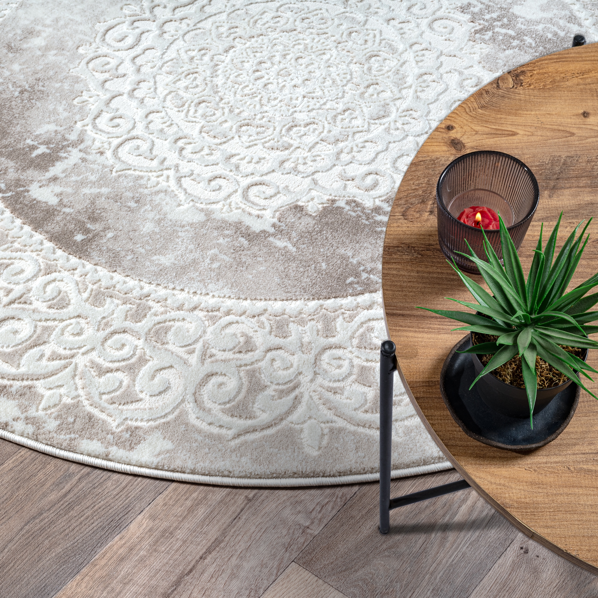Sanat Teppich »Harmony 3205 , auch als Läufer« rund 12 mm Höhe Wohnzimmer, Kurzflor, modern,  Orient Optik, Schlafzimmer
