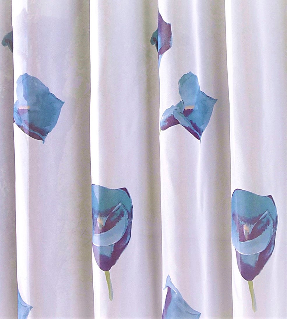Weckbrodt Rideau »Calla« Bande de smocks 1 cuis tlg. Voile, bedruckt, floral, geblümt, halbtransparent, Beschwerungsband