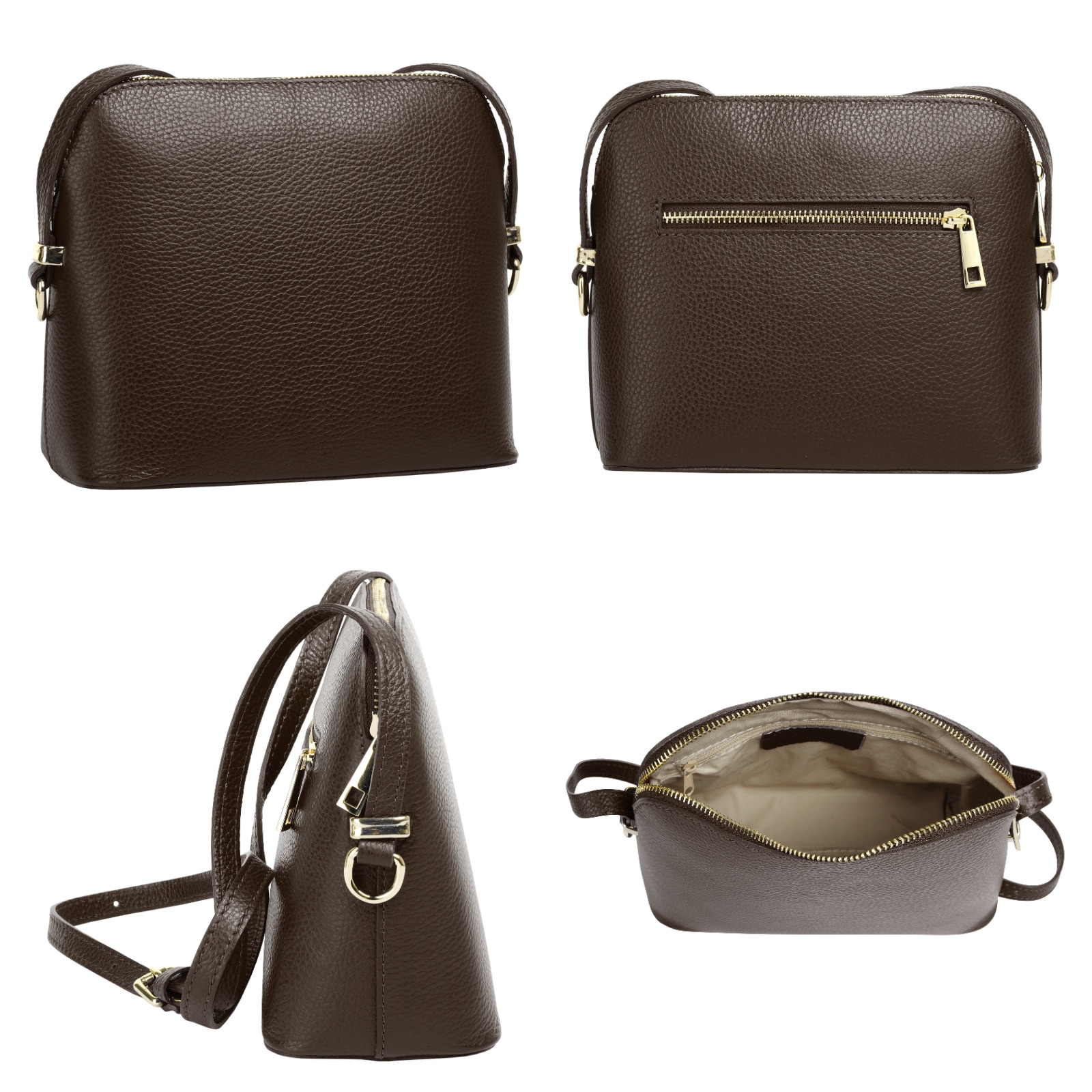 Cluty Umhängetasche, echt Leder, Made in Italy