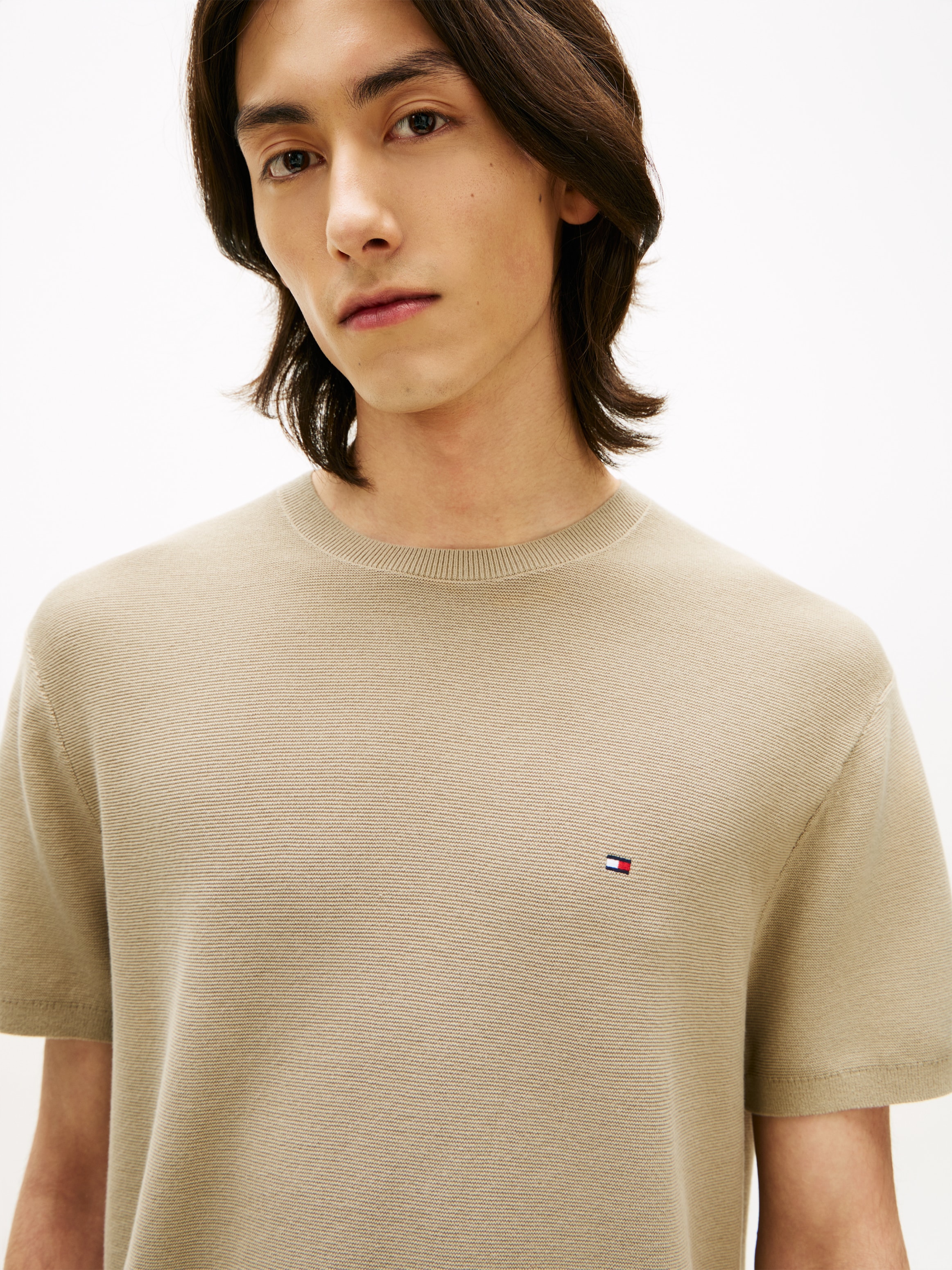 Tommy Hilfiger Pull à manches courtes »COOL TOUCH STRUCTURE« Relaxed Fit, aus Strick