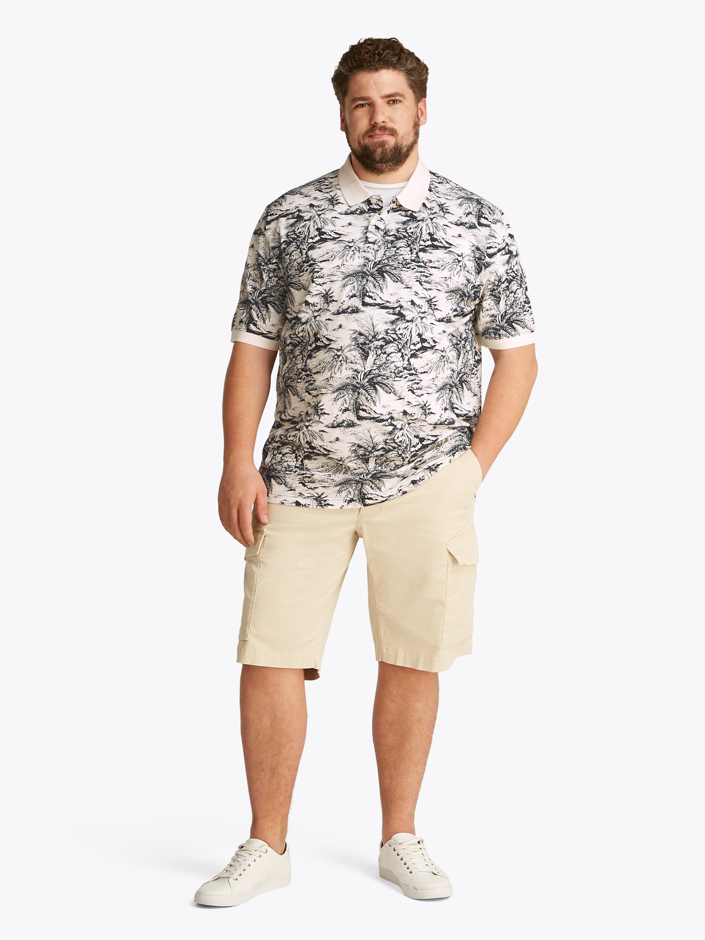 Tommy Hilfiger Big & Tall Poloshirt »BT-AOP LINEN REG POLO-B«, Grosse Grössen