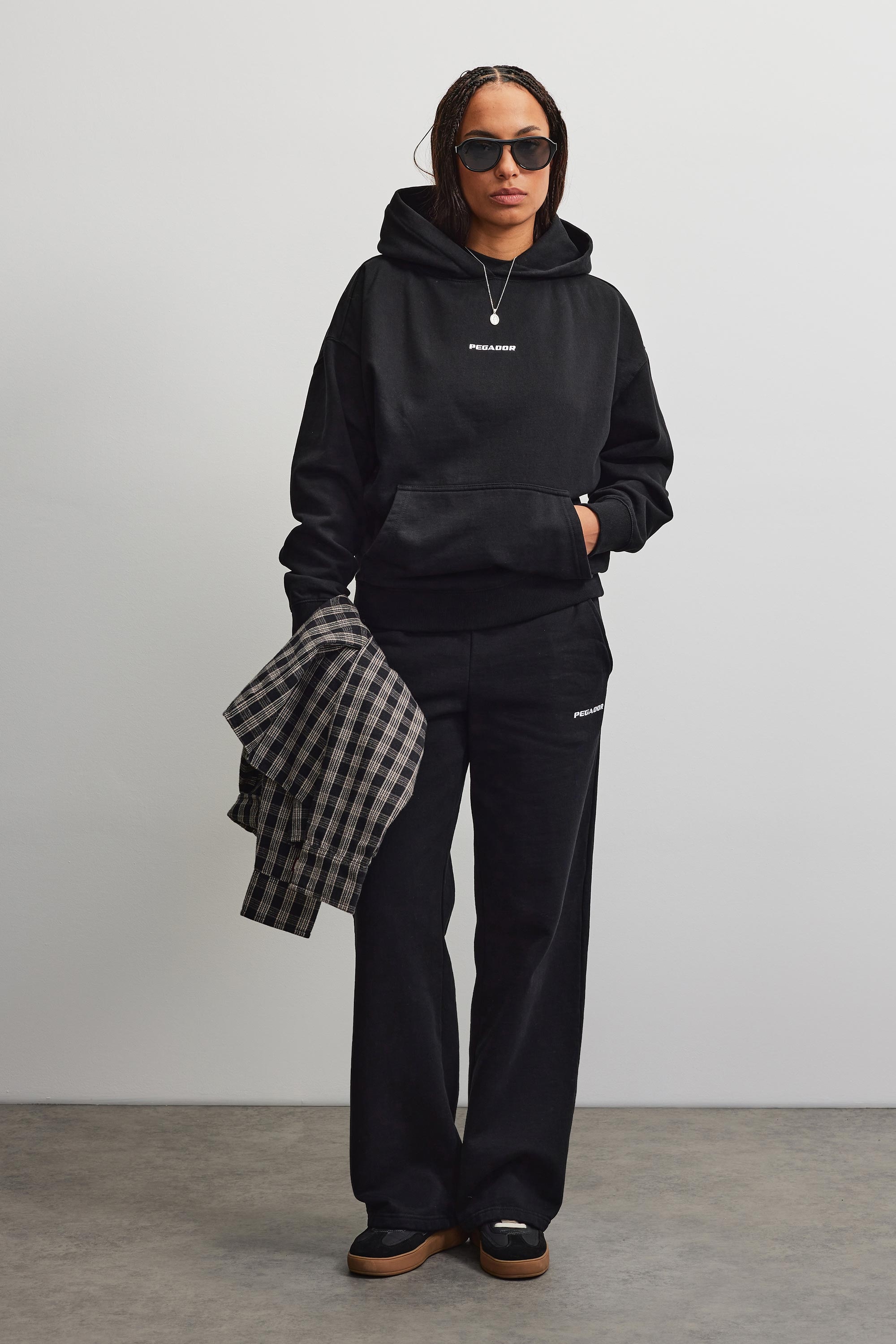 PEGADOR Sweat à capuche »CLARITA LOGO OVERSIZED HOODIE«, mélange de coton, oversize

