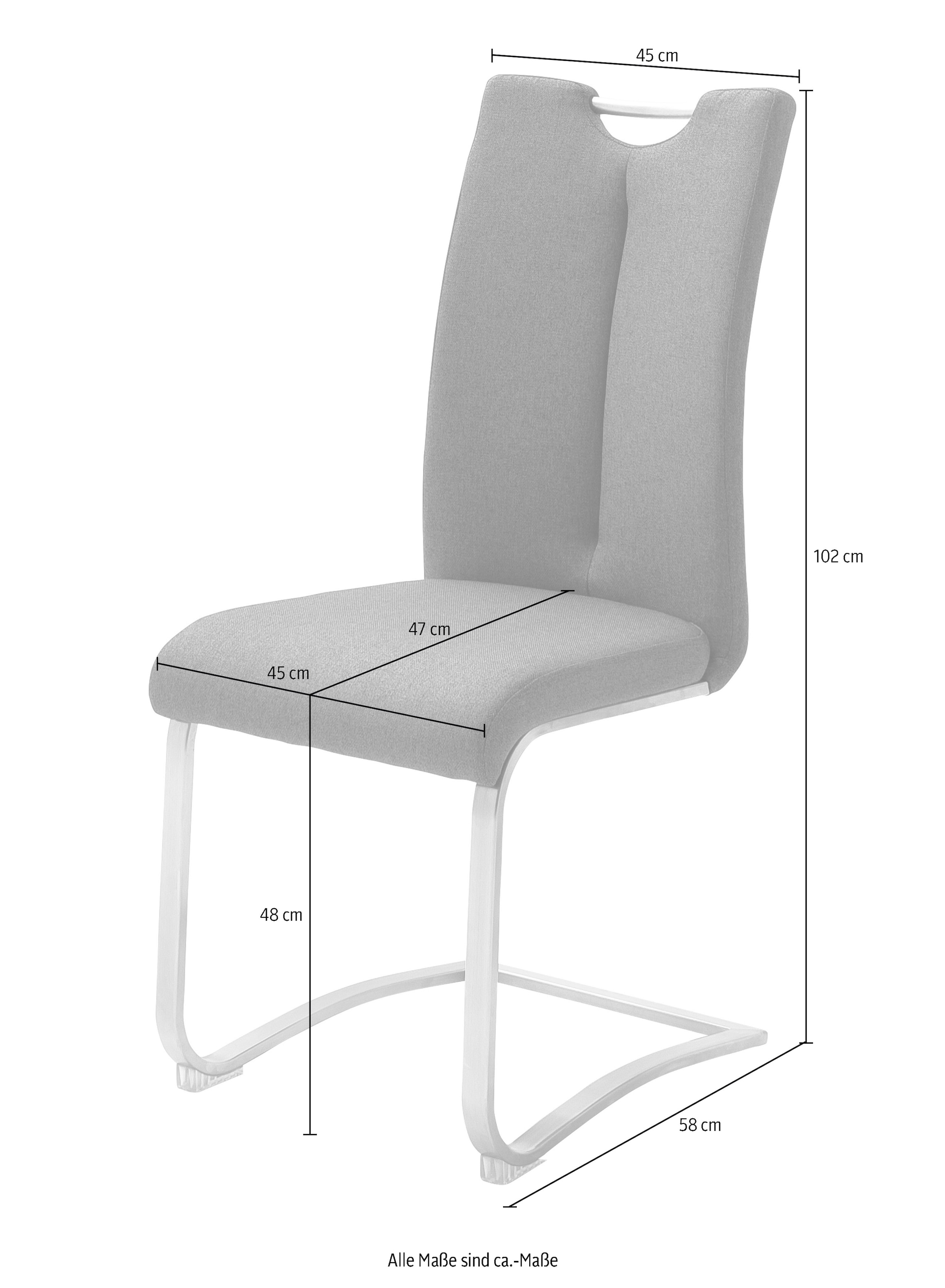MCA furniture Freischwinger »Artos XL«, (Set), 2 St., 2-er Set, Stuhl mit Griffloch, belastbarkeit bis 140 kg