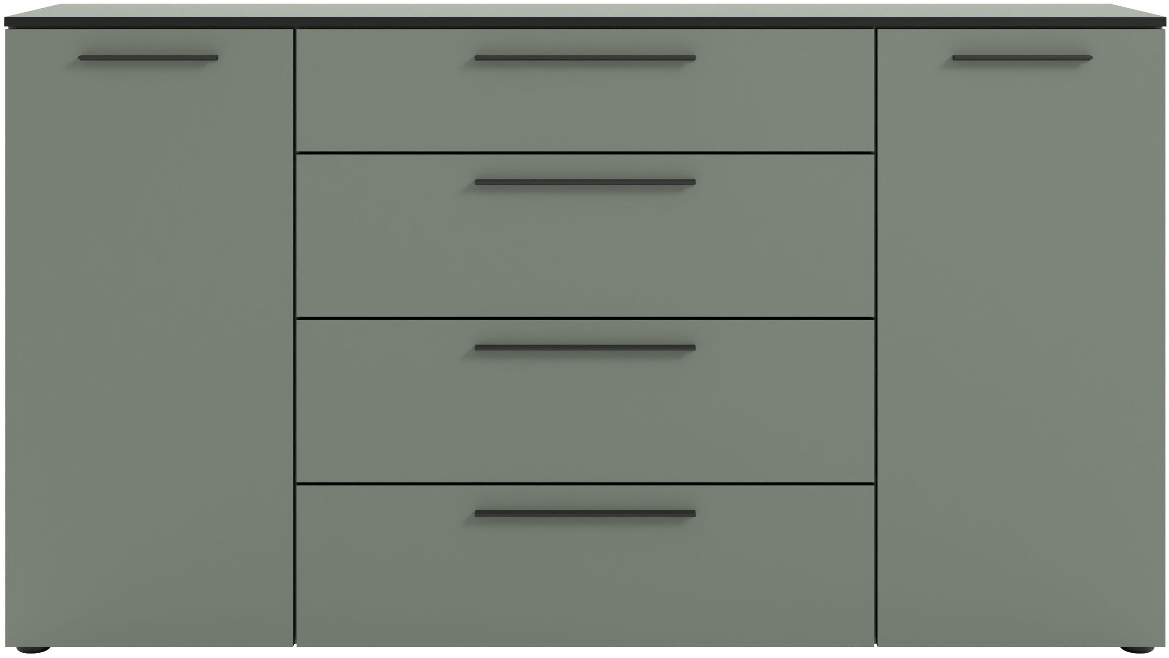 Image of Manjana Möbel Kommode "mit Schwarz matten Metallgriffen in verschiedenen Ausführungen" mit Soft-Close-Funktion, mit variabel einsetzbaren Einlegeböden