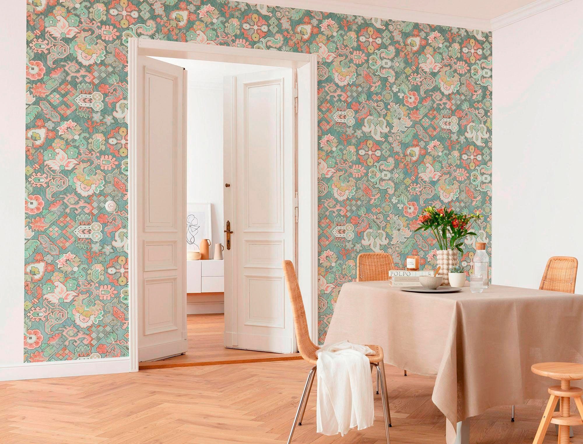 Komar Papier peint intissé »Digitaldruck Vlies -  Fleurs d'Océan - Grösse 400 x 280 cm« imprimé Wohnzimmer, Schlafzimmer