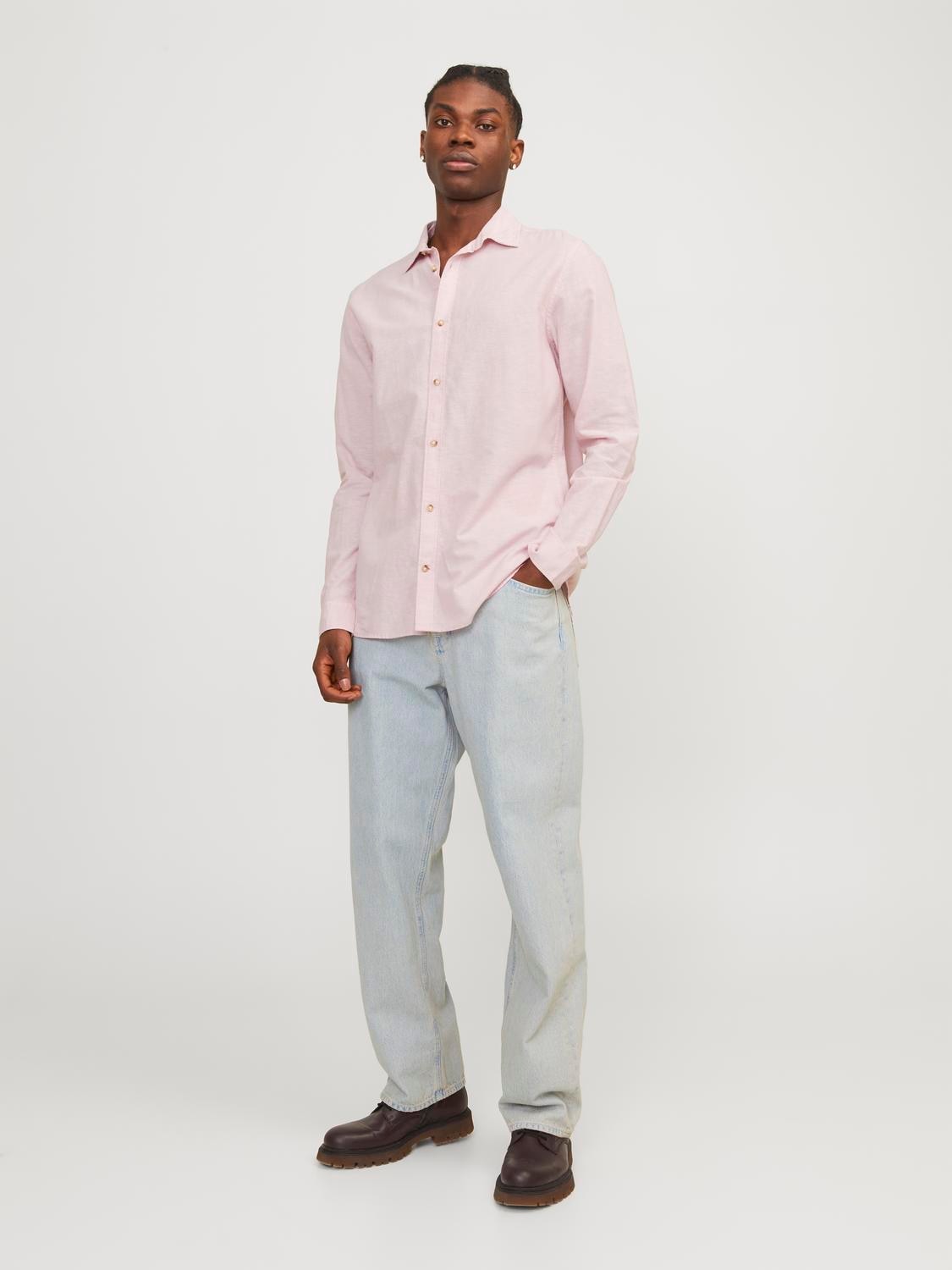 Jack & Jones Langarmhemd »JJESUMMER LINEN BLEND SHIRT LS SN«