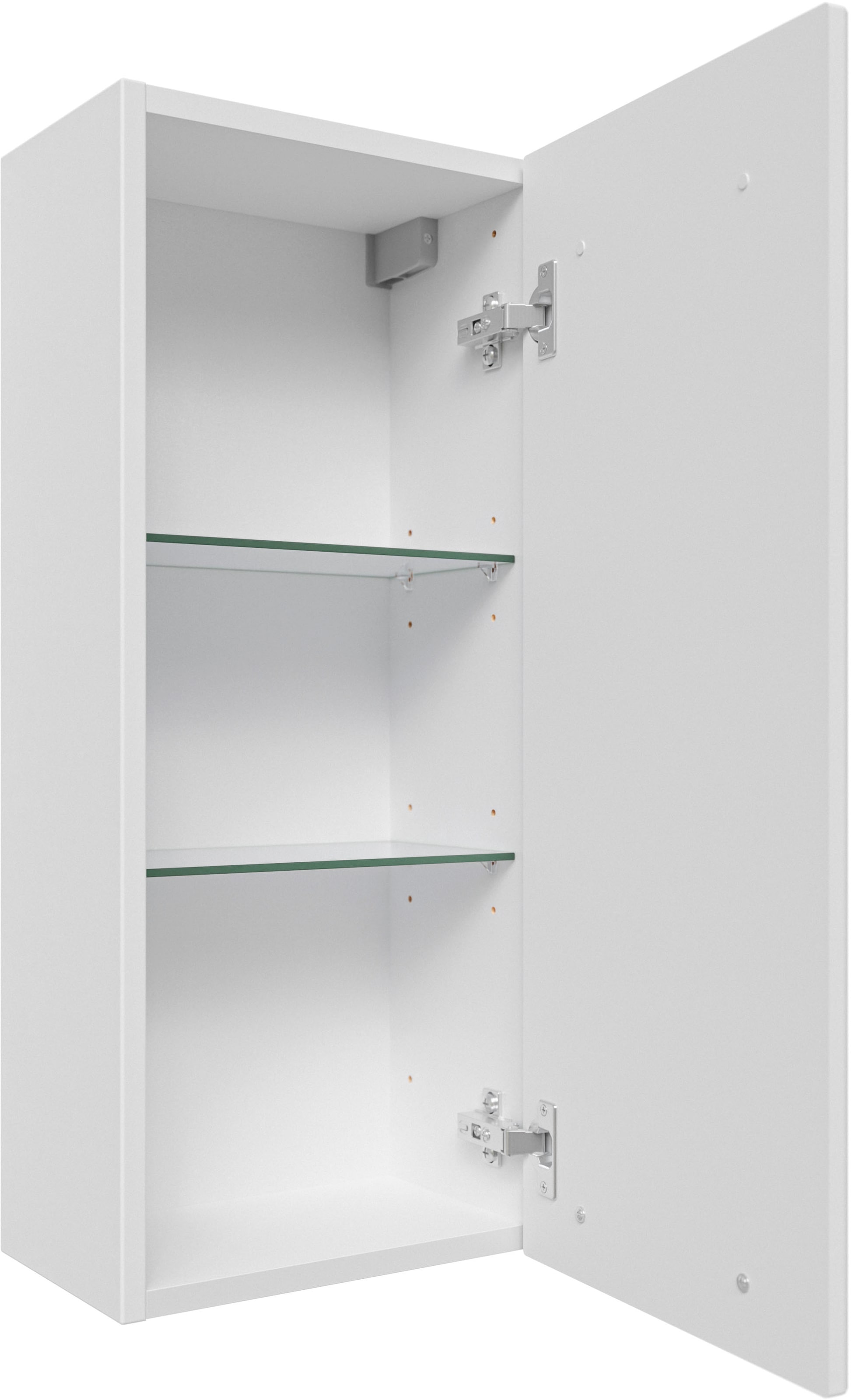 Saphir Armoire suspendue »Quickset 316 Wand-Badschrank 30 cm breit, 1 Tür, 2 Einlegeböden« armoire suspendue de salle de bain avec amortisseur de porte, poignées chromées brillantes