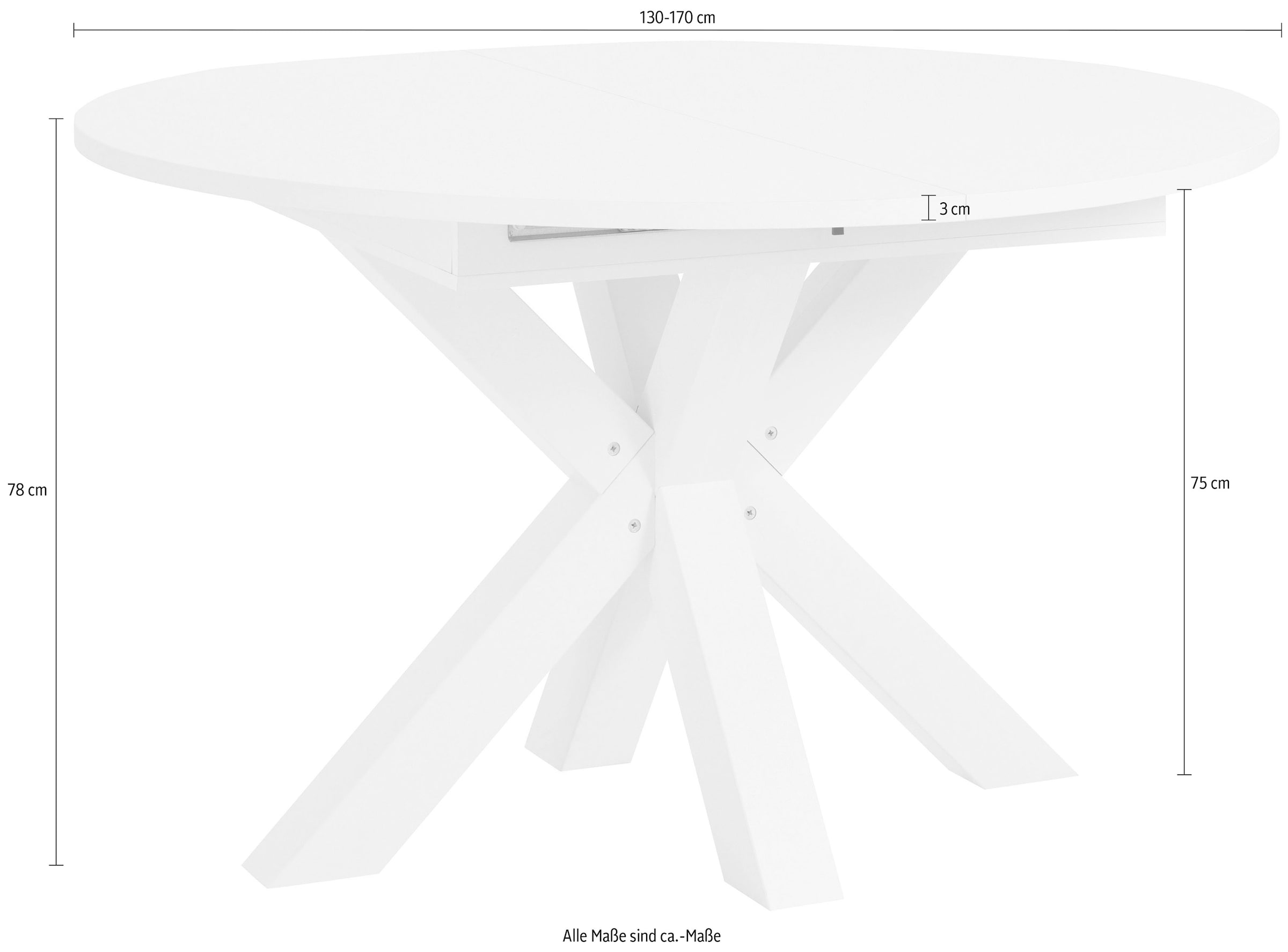 Mäusbacher Esstisch , Untergestell Sternform