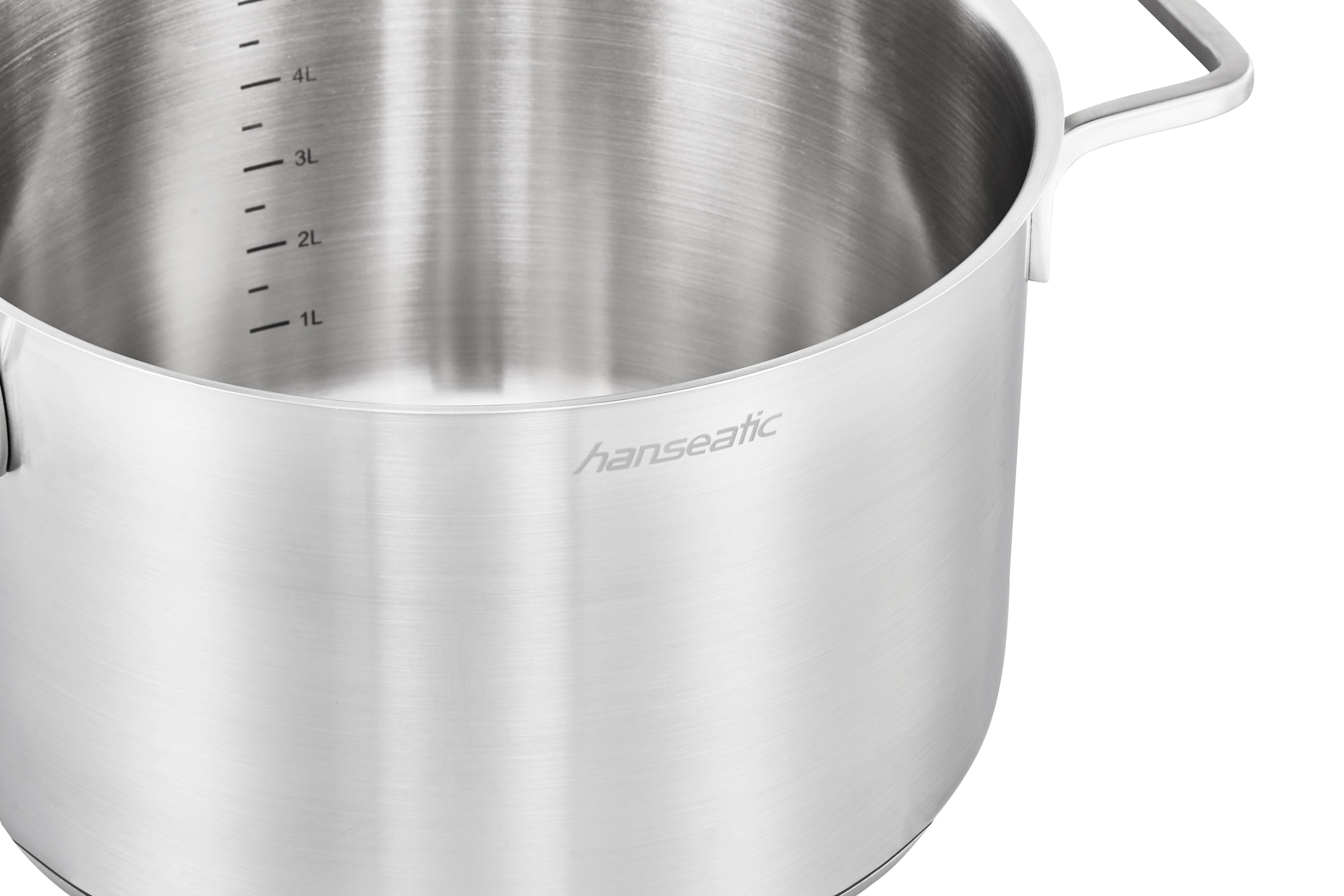 Hanseatic Topf-Set »DAILY«, Edelstahl 18/10, (Set, 11 tlg., Fleischtopf 2x 16 cm / 2x 20 cm / 1x 24 cm, Stielkasserolle 16 cm), handfreundliche Griffe, Literskala, Glasdeckel, Induktion