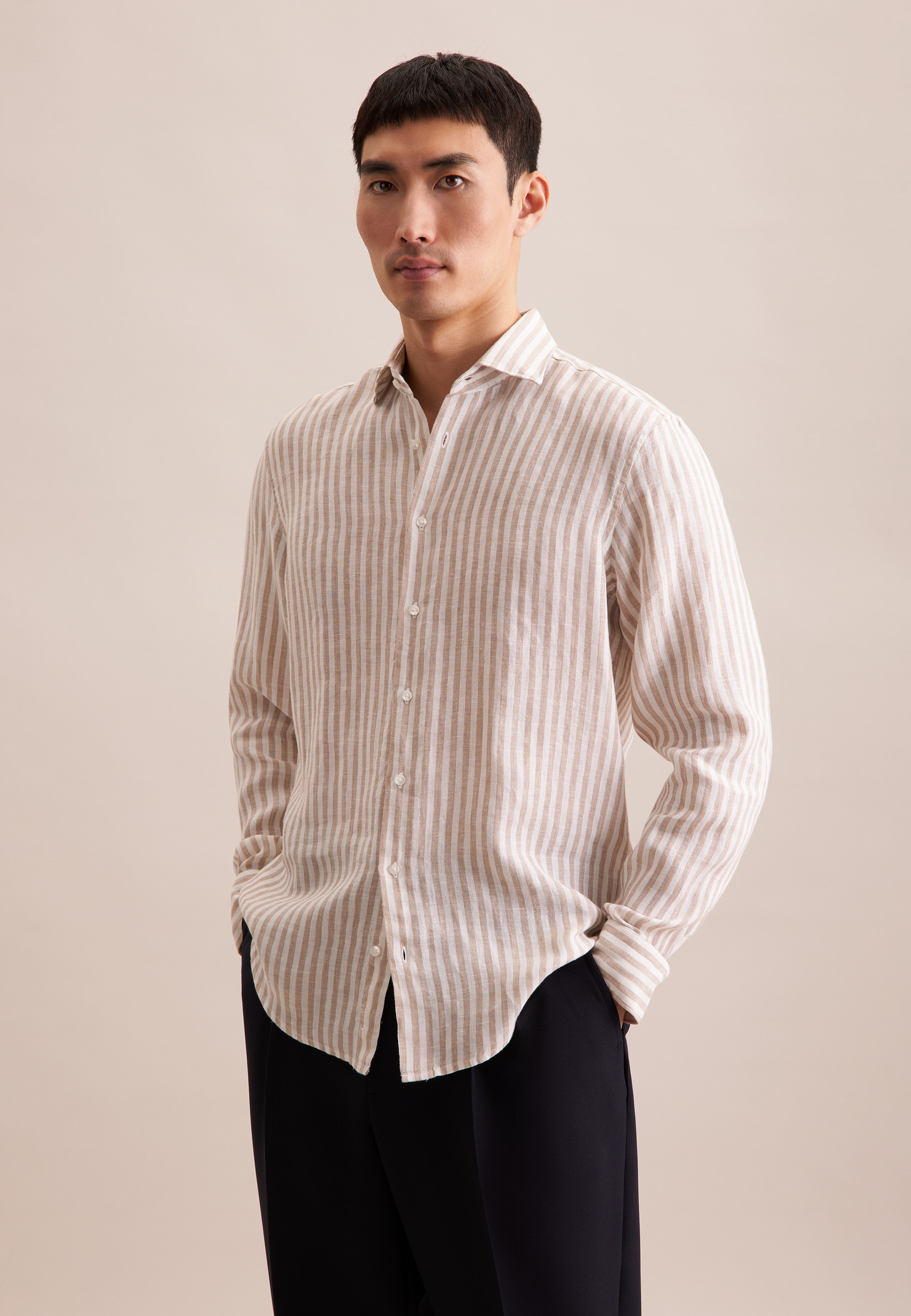 seidensticker Businesshemd »Regular« Regular 1/1 Kentkragen Streifen