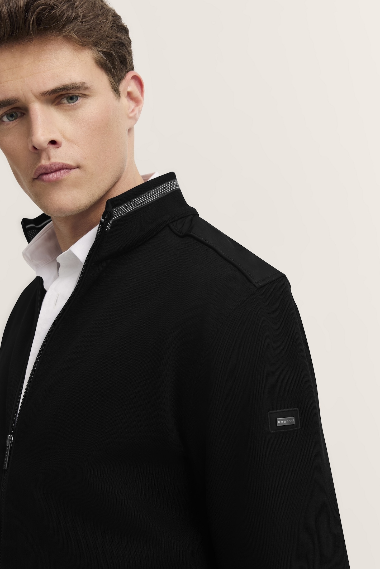 bugatti Sweatjacke mit Stehkragen
