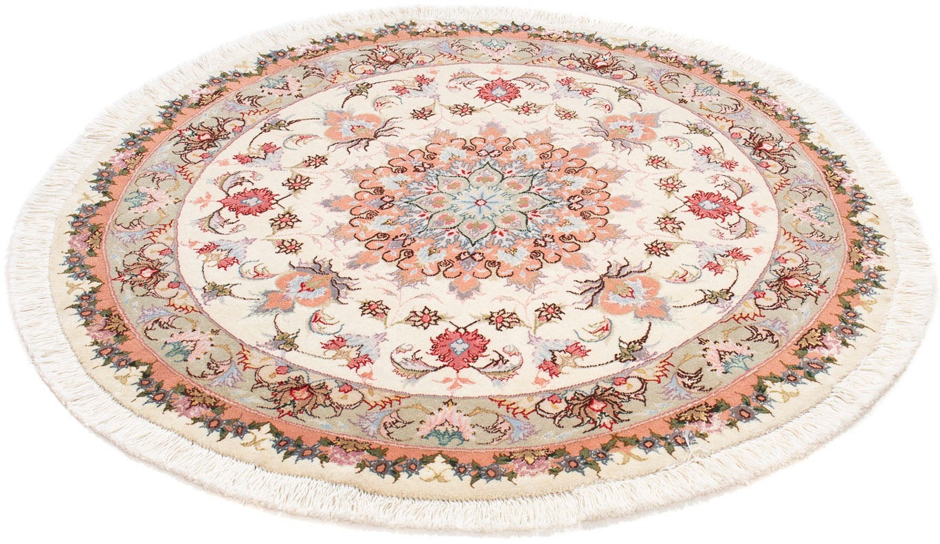 Image of morgenland Orientteppich »Perser - Täbriz - Royal rund - 100 x 100 cm - beige«, rund, 7 mm Höhe, Wohnzimmer, Handgeknüpft, Einzelstück mit Zertifikat bei Ackermann Versand Schweiz