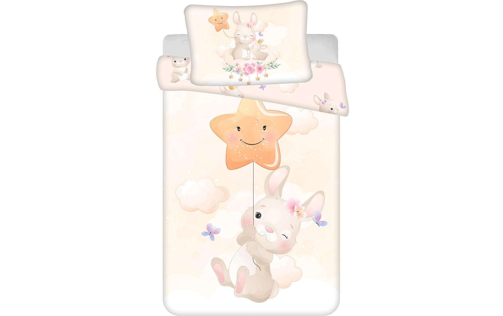 Image of Kinderbettwäsche "Jerry Fabrics Bunny star 100 x 135 cm + 40 x 60 cm" 2 Stk.