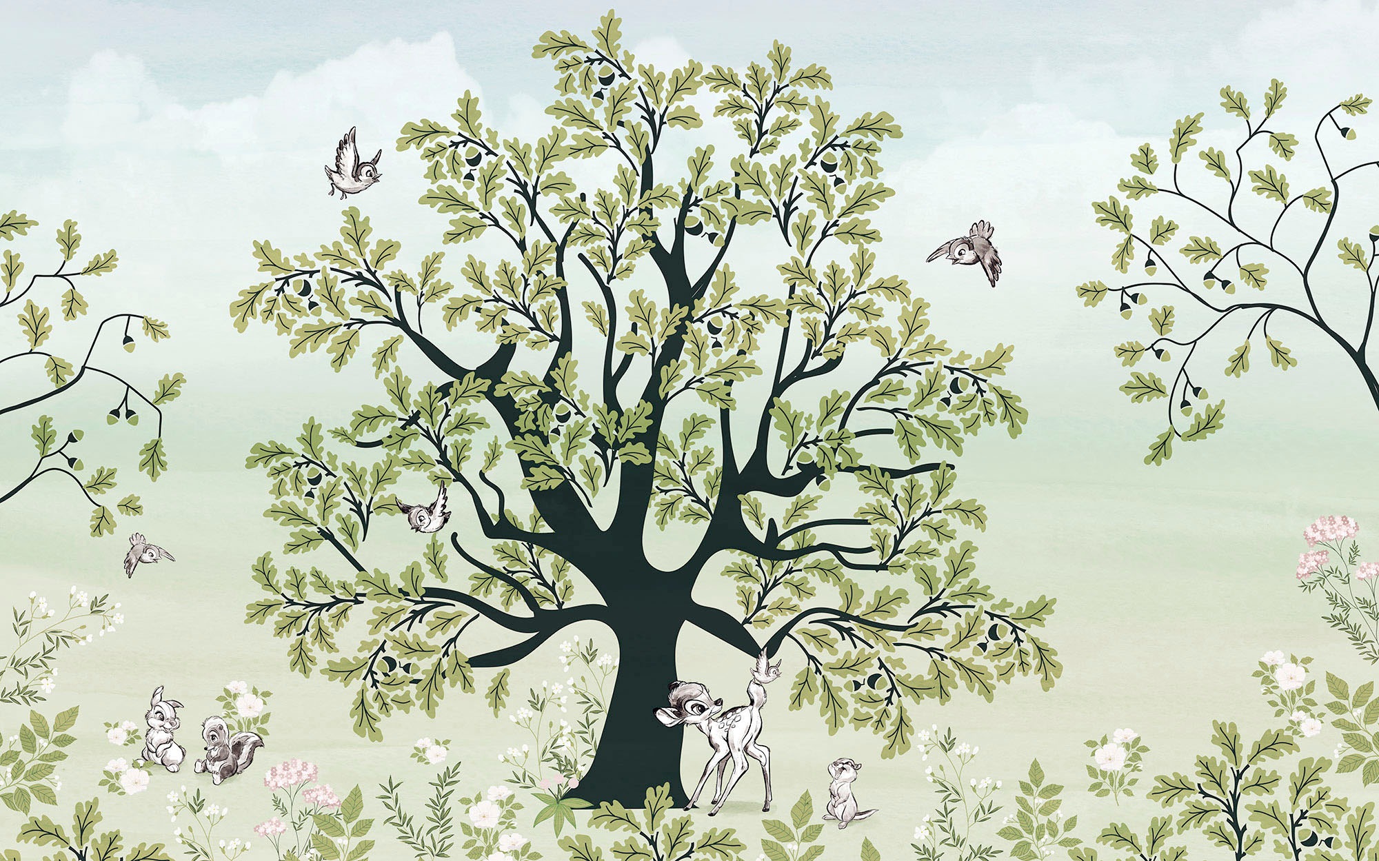 Komar Fototapete »Digitaldruck Vlies - Bambi Forest Friends - Grösse 400 x 250 cm«, bedruckt, Kinderzimmer