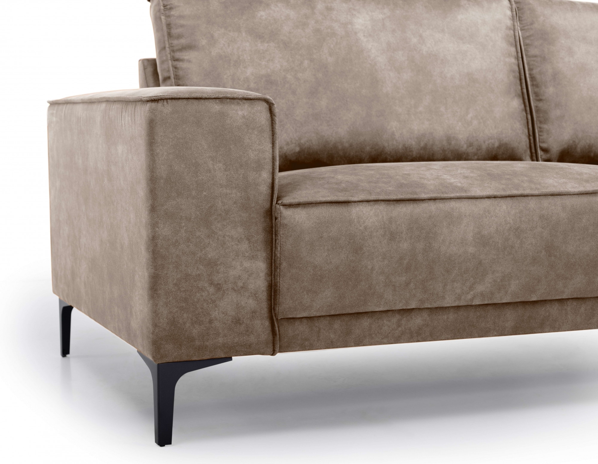 Places of Style Wohnlandschaft »XXL Sofa Oland, Struktur, Flachgewebe, Luxus-Microfaser, Boucle«, U-Form, 342 cm, Wellenunterfederung, Skandi-Design, Metallfüsse