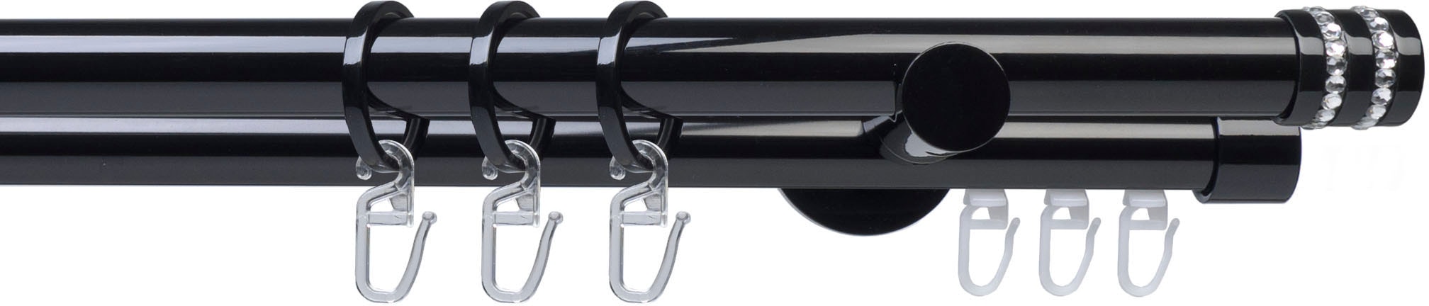 Image of Liedeco Gardinenstange "Fertigstilgarnitur 20 mm Piano Miami" Ø 2 mm 2 läufig-läufig Fixmass Gardinenstange Komplett