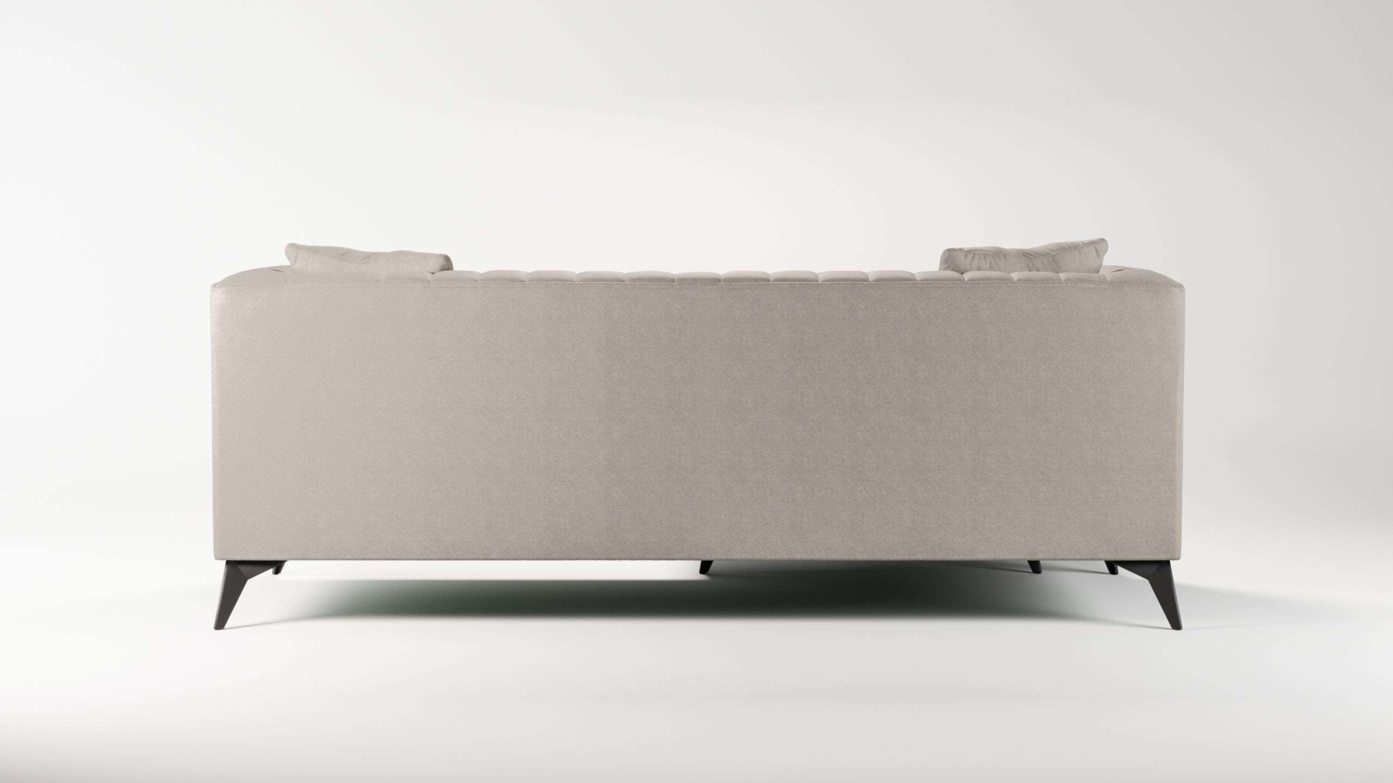 PLACES OF STYLE Ecksofa »MATTHEW L-Form ideal für kleine Räume, Masse B/T/H: 201/162/74 cm« elegantes Designsofa, feine Steppung im Rücken, incl. Zierkissen