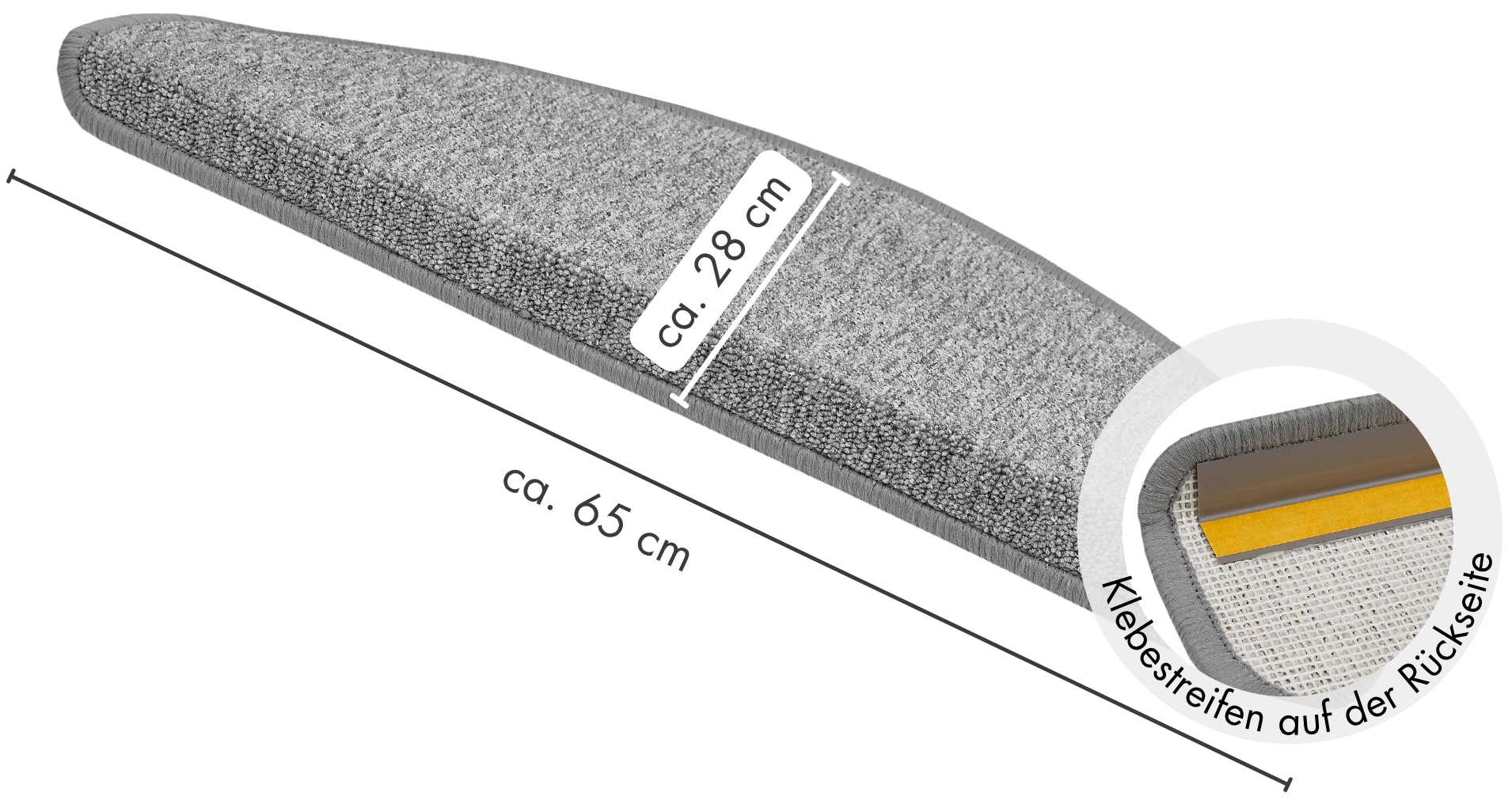 Andiamo Tapis de marche »Rambo, Made in Poland« Demi-rond 4 mm Höhe melierte Schlinge, selbstklebend, 15 Stück in einem Set