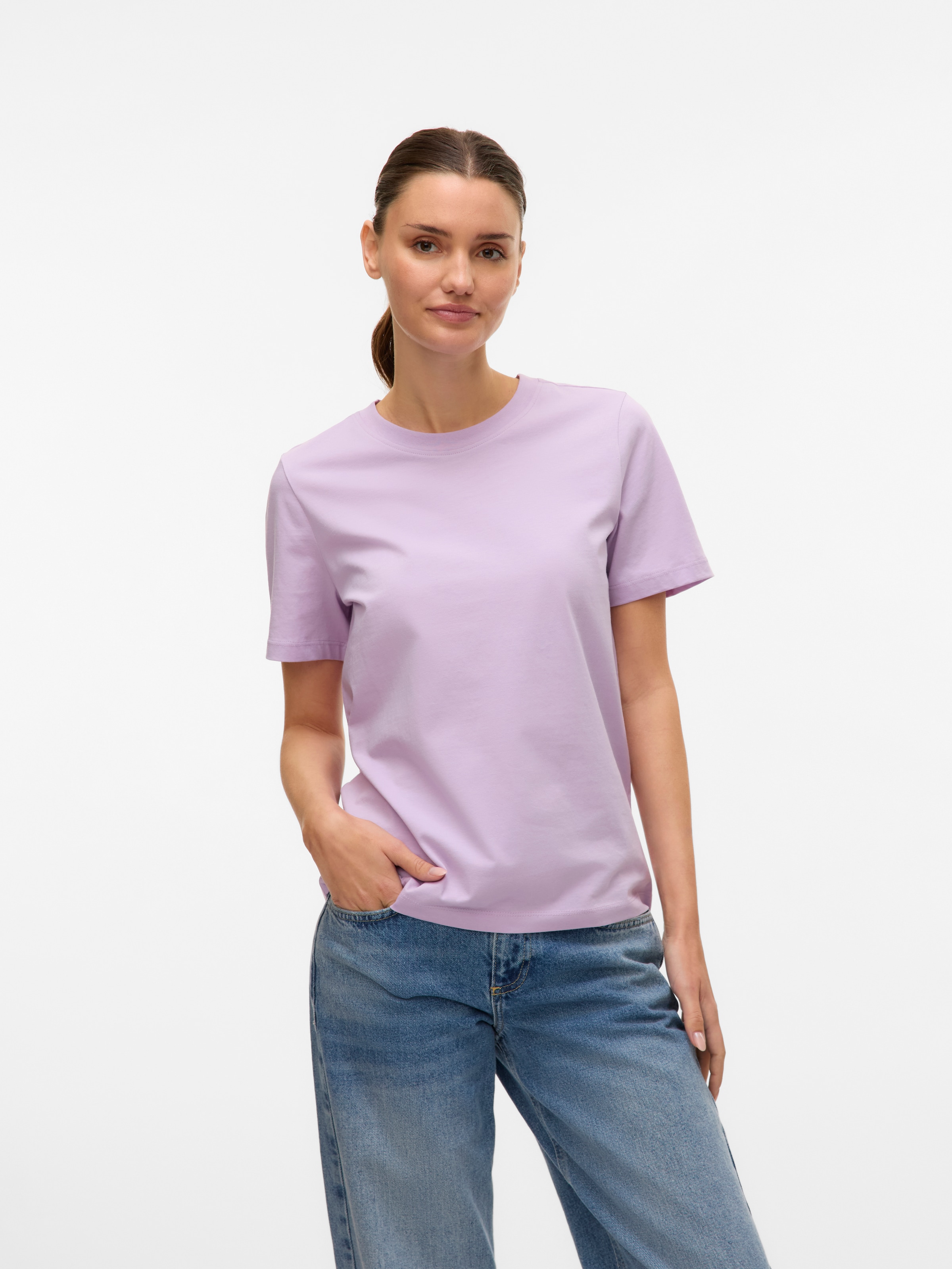 Image of Vero Moda Kurzarmshirt "VMPAULINA SS T-SHIRT GA JRS NOOS" Baumwolle, regular fit