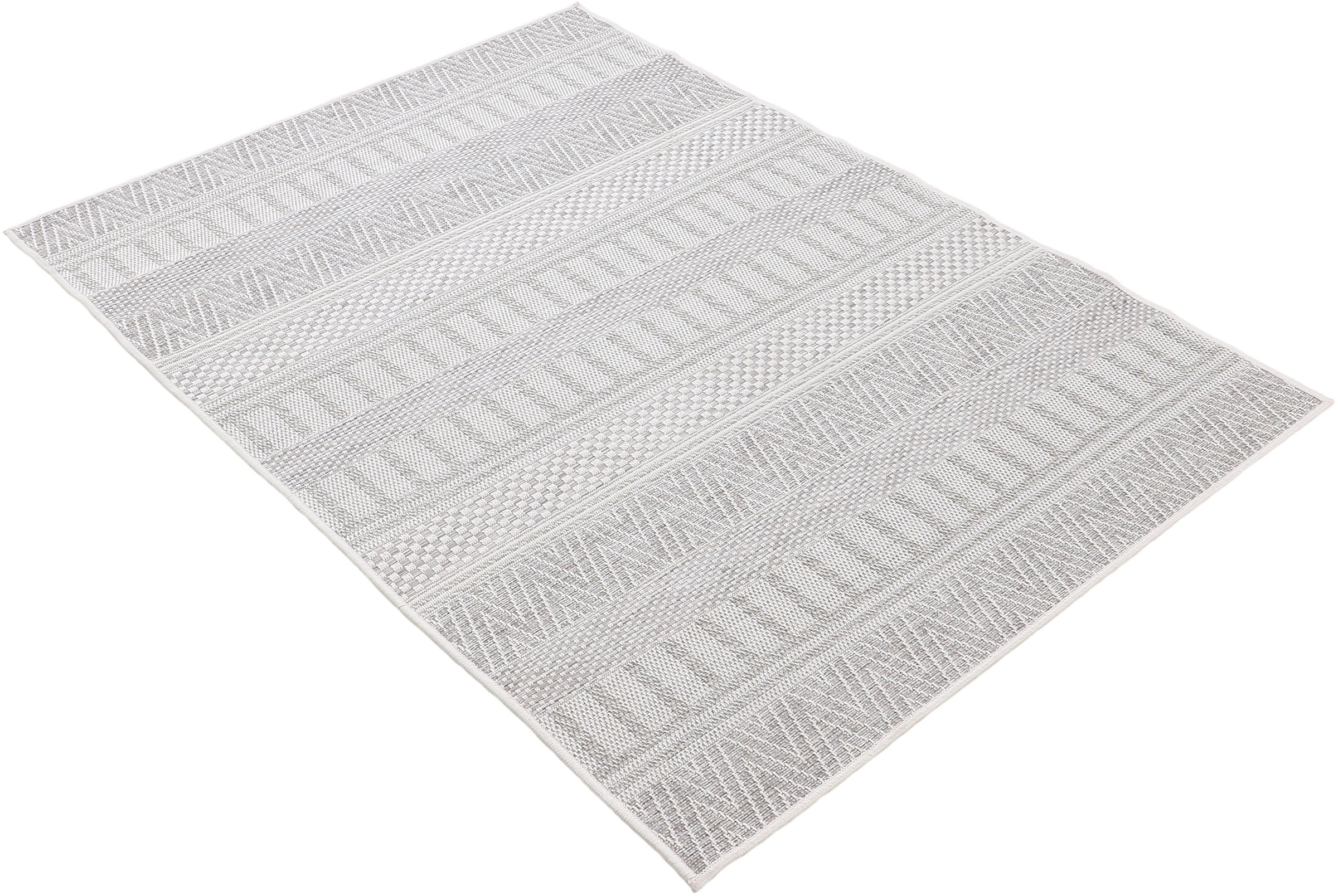 carpetfine Teppich »Boho 100«, rechteckig, 4 mm Höhe, robustes Flachgewebe, Sisal Optik, UV-beständig, Aussenbereich