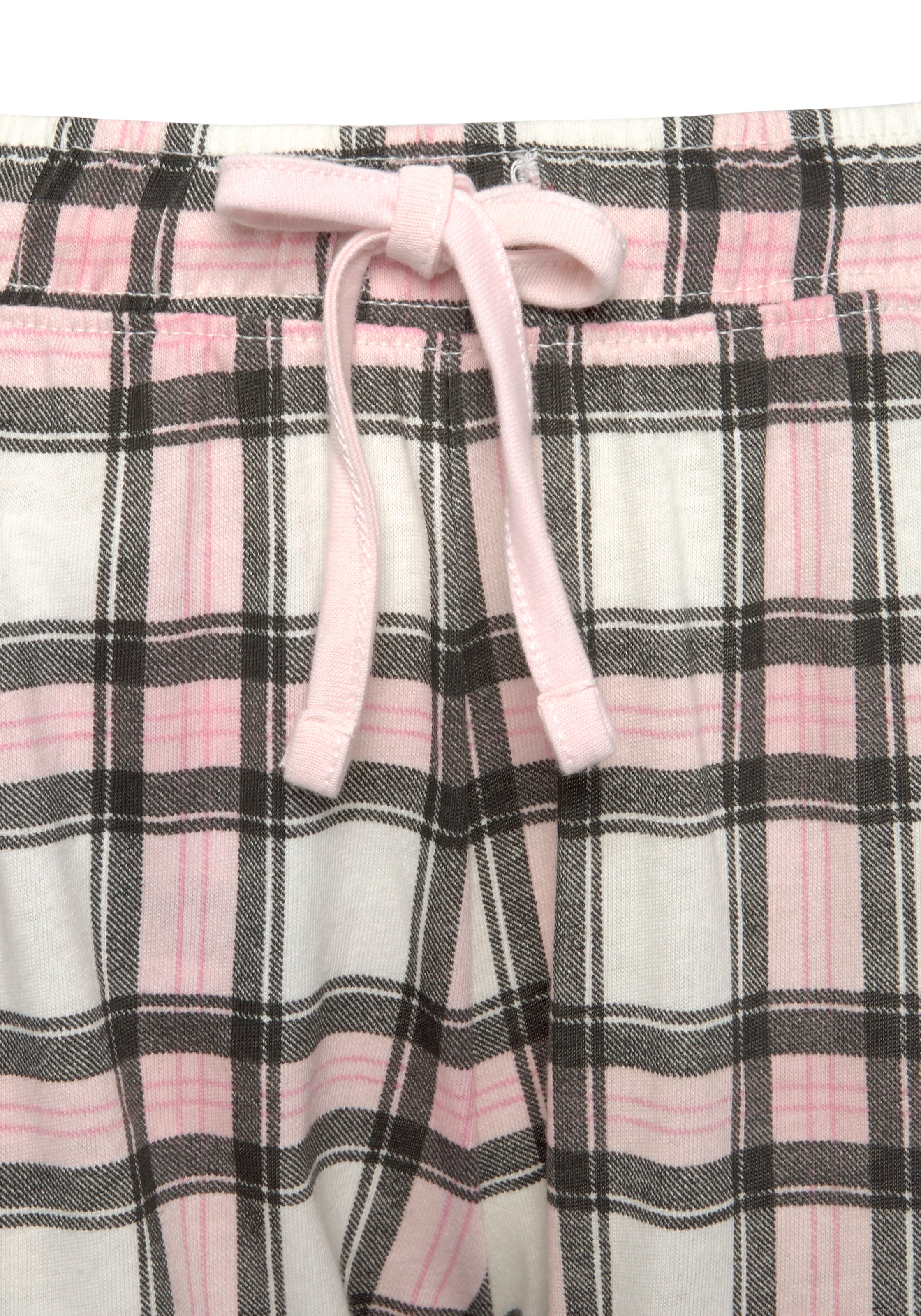 Vivance Dreams Pyjama, (Packung, 4 tlg., 2 Stück), im Doppelpack mit Karomuster