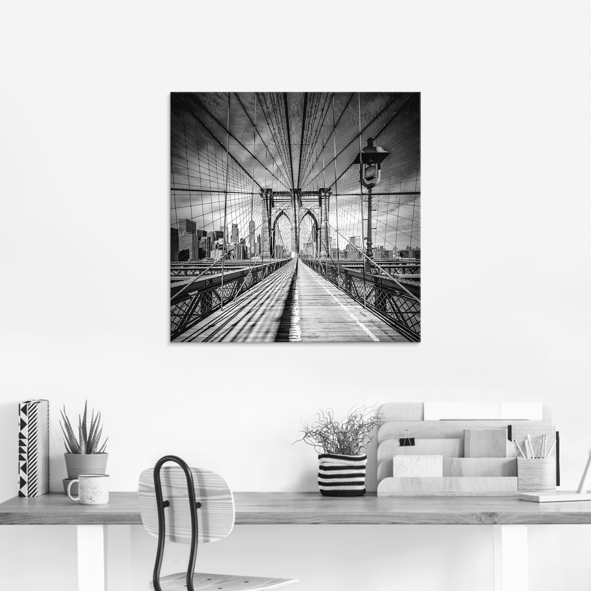Artland Glasbild »New York City Brooklyn Bridge I«, Amerika, (1 St.), in verschiedenen Grössen